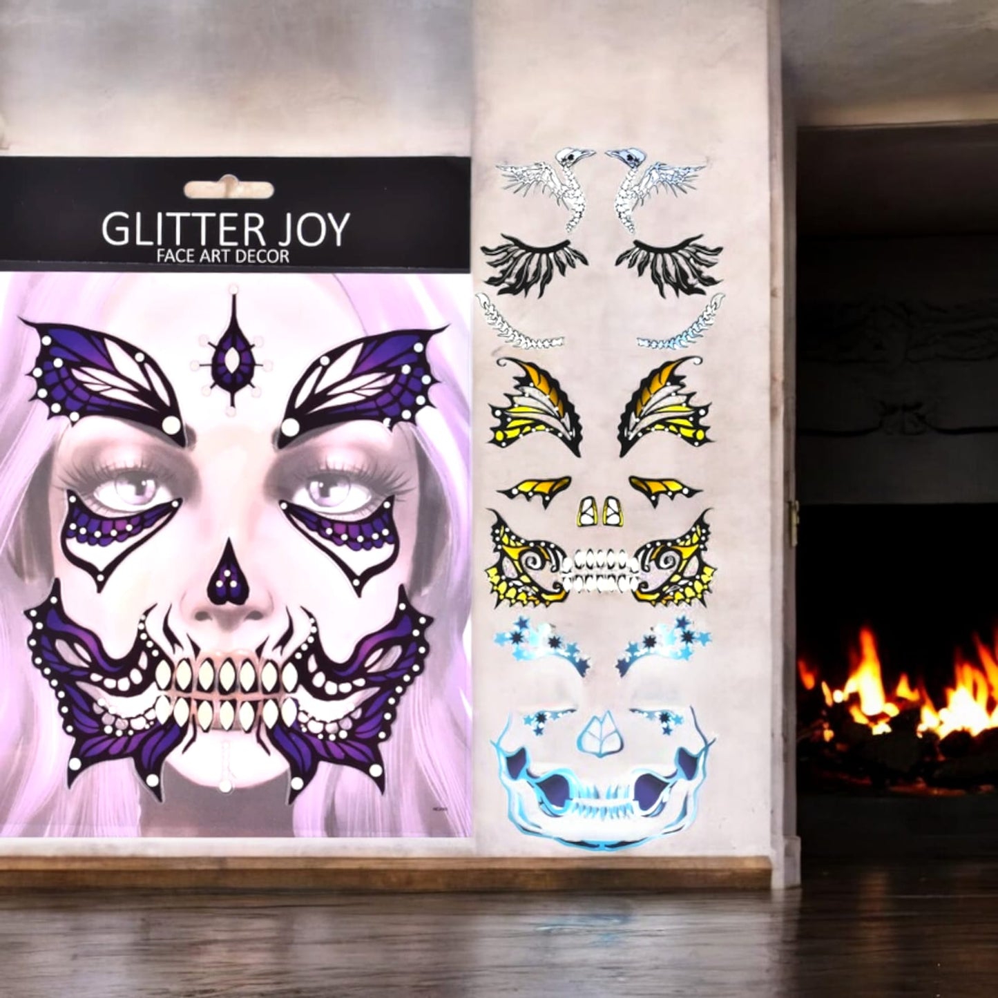 12 Stickers Tatuaje Halloween para rostro $5 c/u