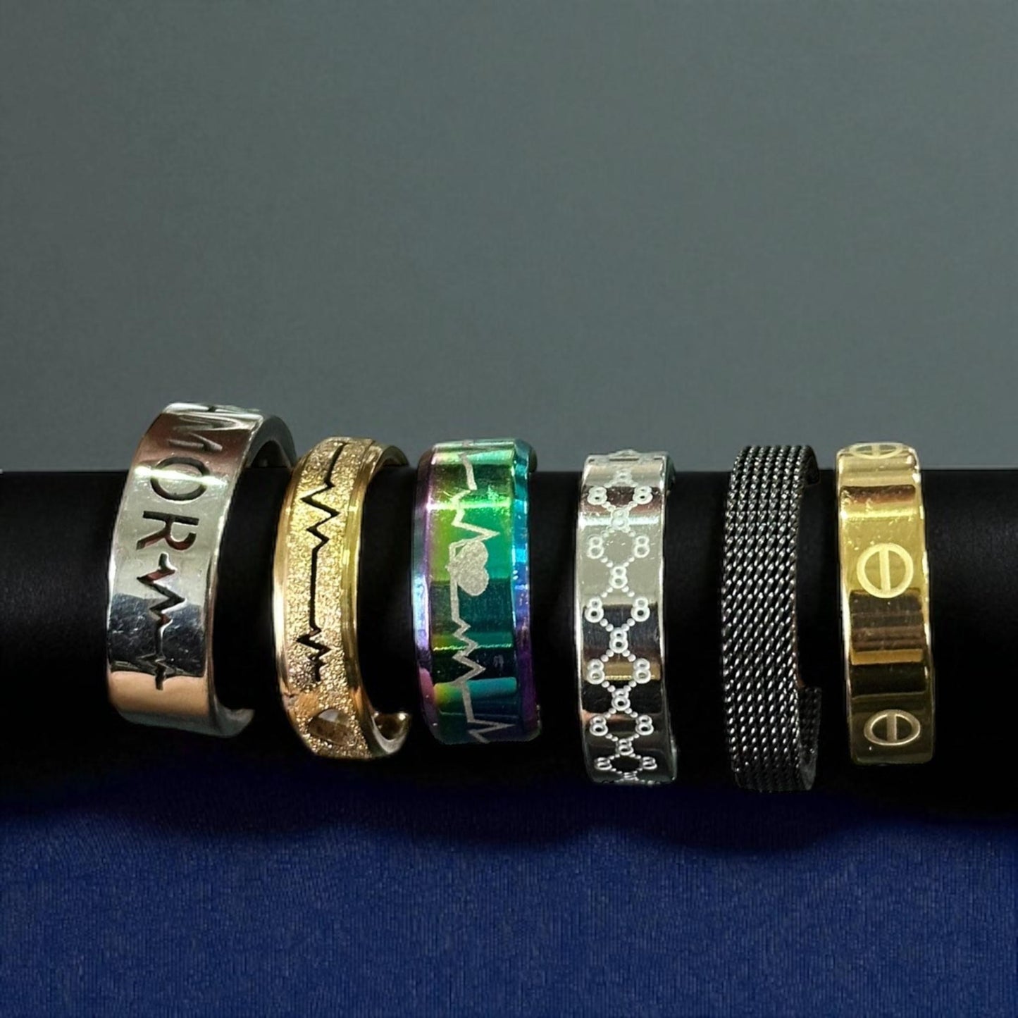 100 Anillos Hombres Acero $5.5 c/u