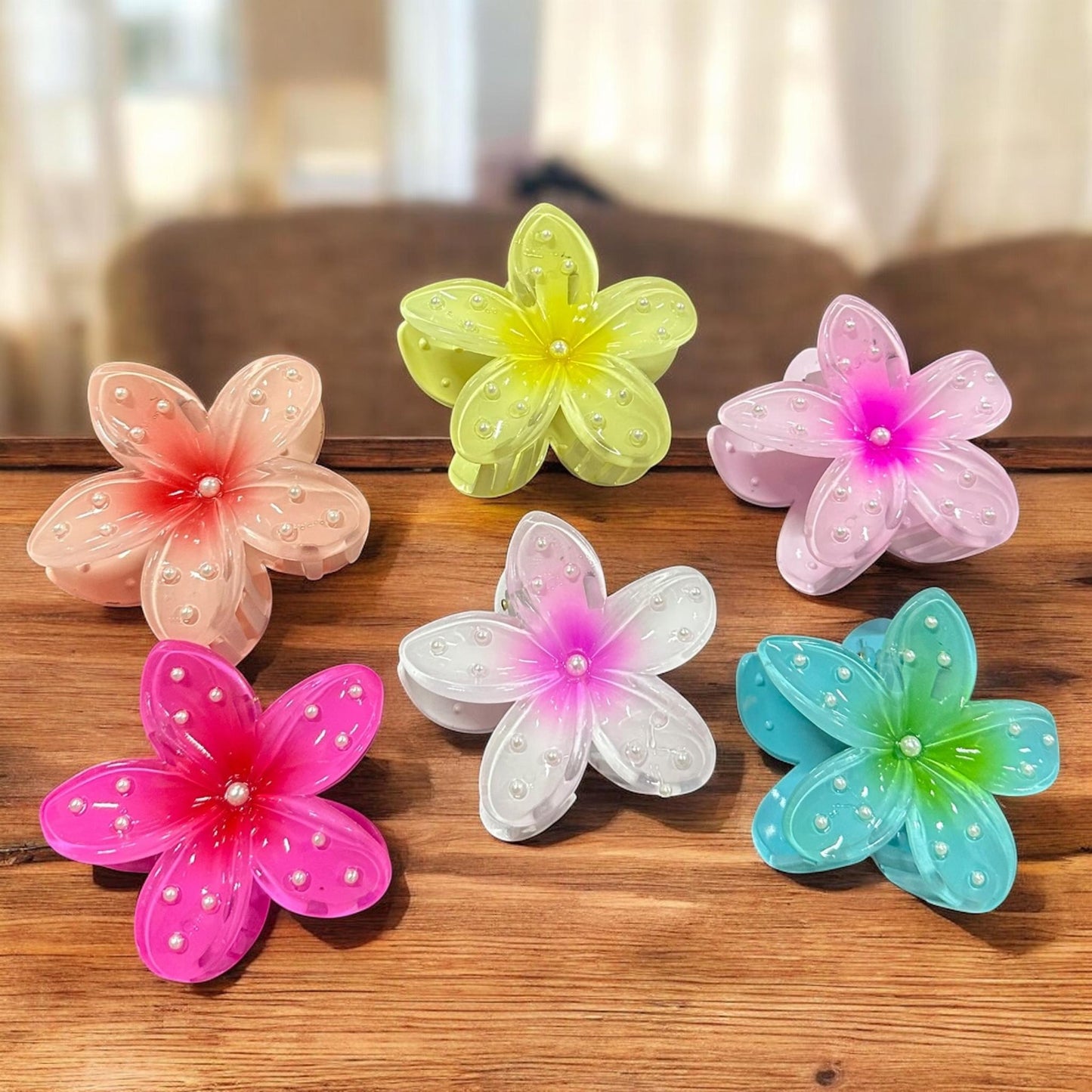 12 Pinzas Hawaiinas Perlitas Lindas $14 c/u