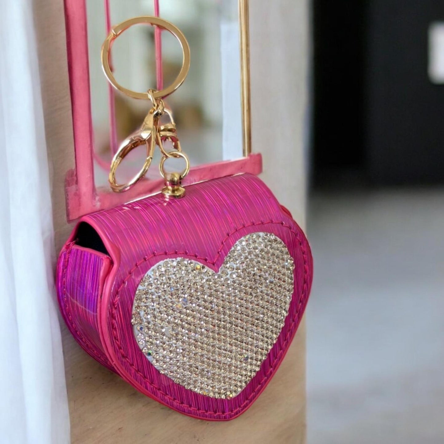 3 Monedero Corazon con Pedrería $59 c/u