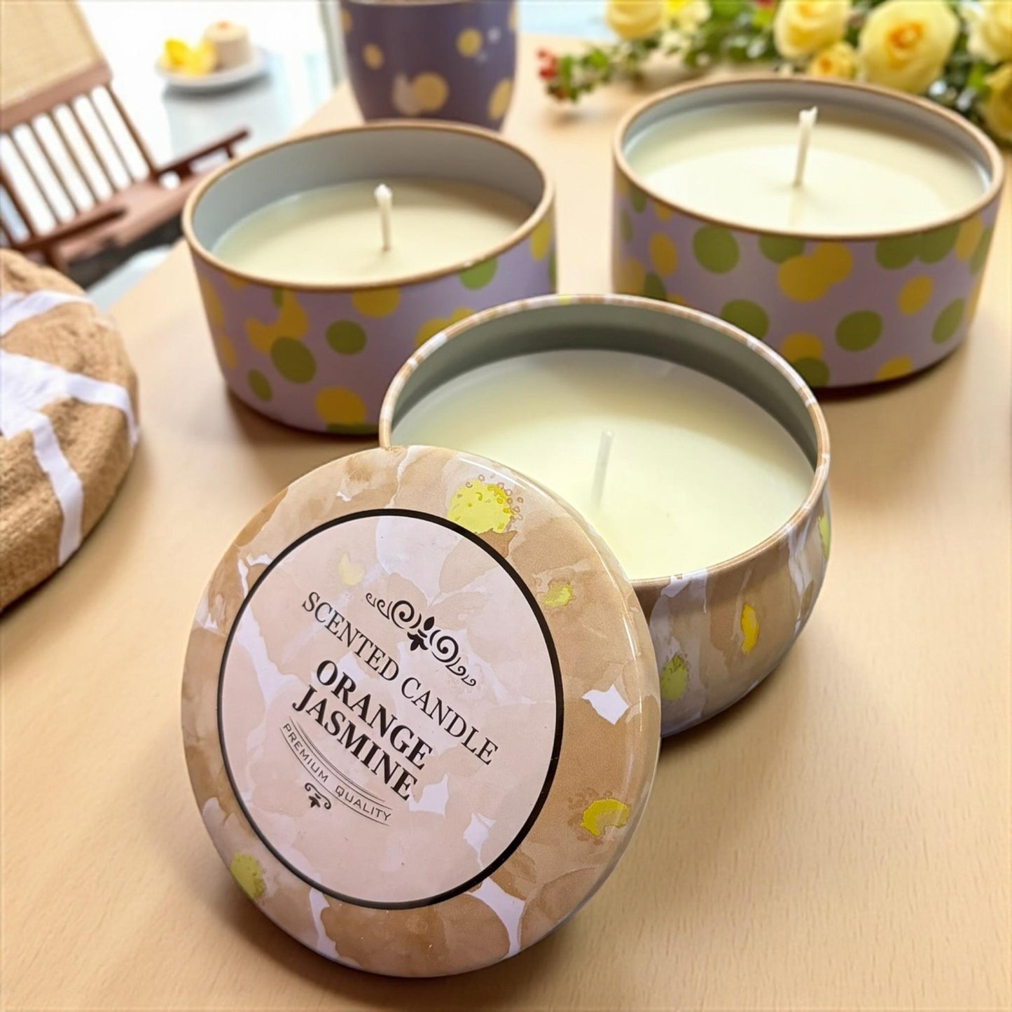 Velas Aromaticas en Caja Metalica