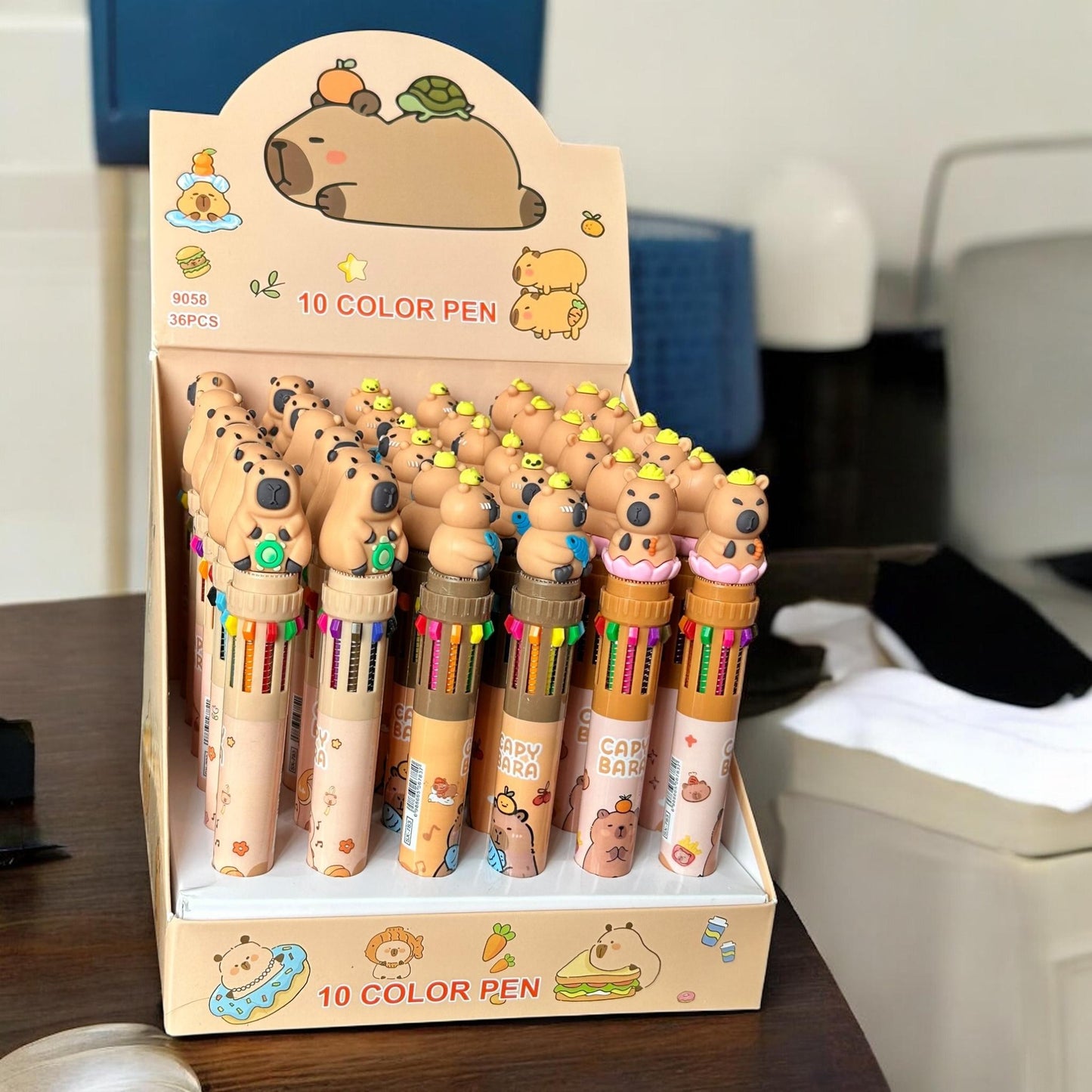 36 Lapiceros Multitintas Labubus/Capibaras Figuras $10.5 c/u