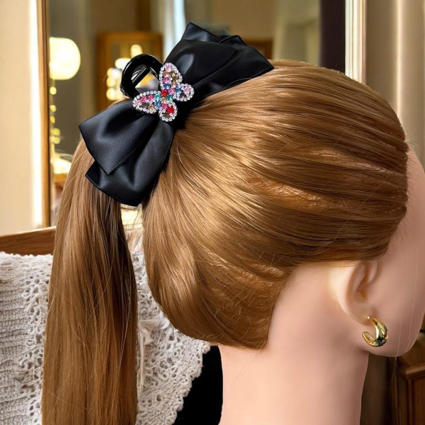 12 Pinzas Moños Mariposas Brillosas $18 c/u