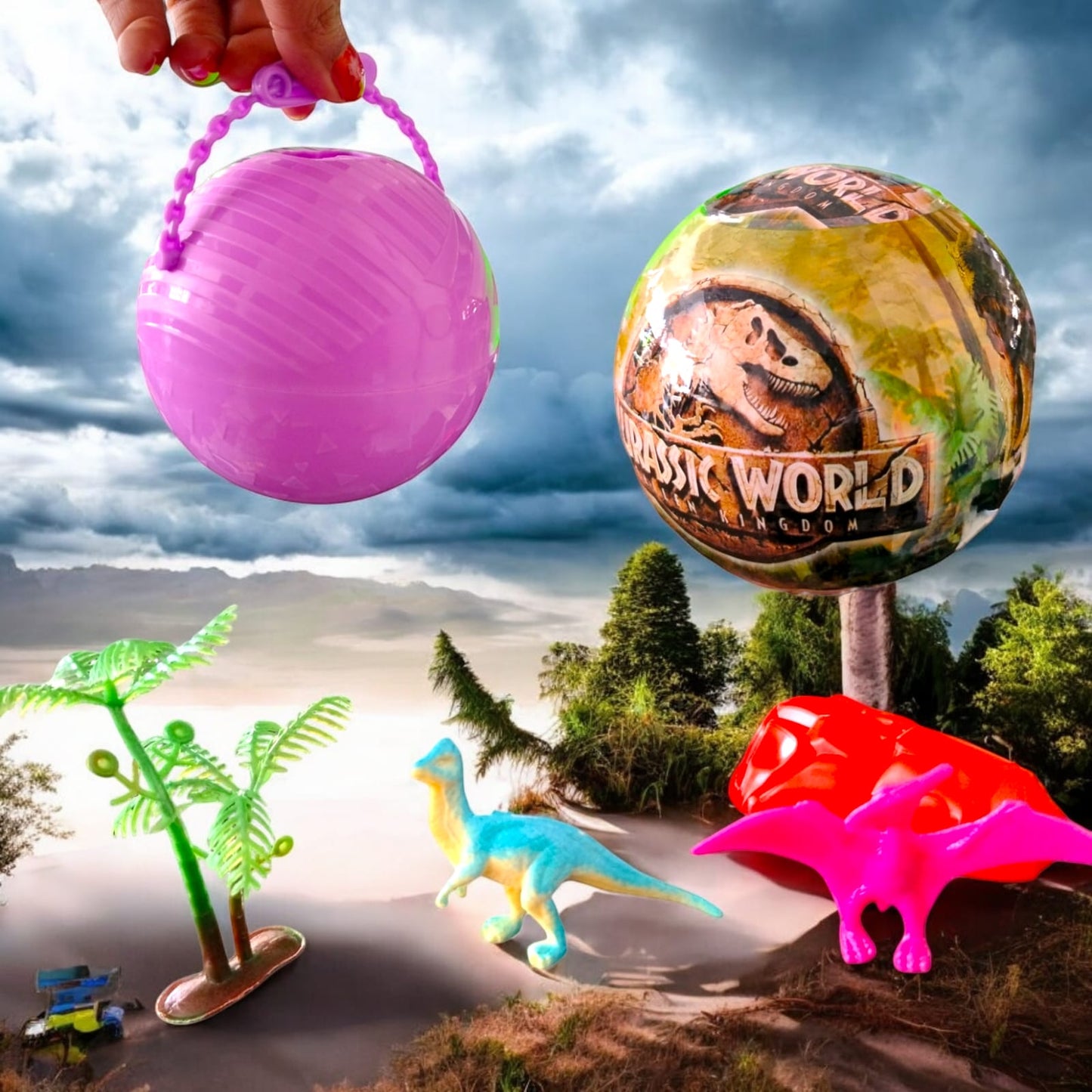 6 Bolitas Sorpresa con Figuras de Dinosaurio $36 c/u