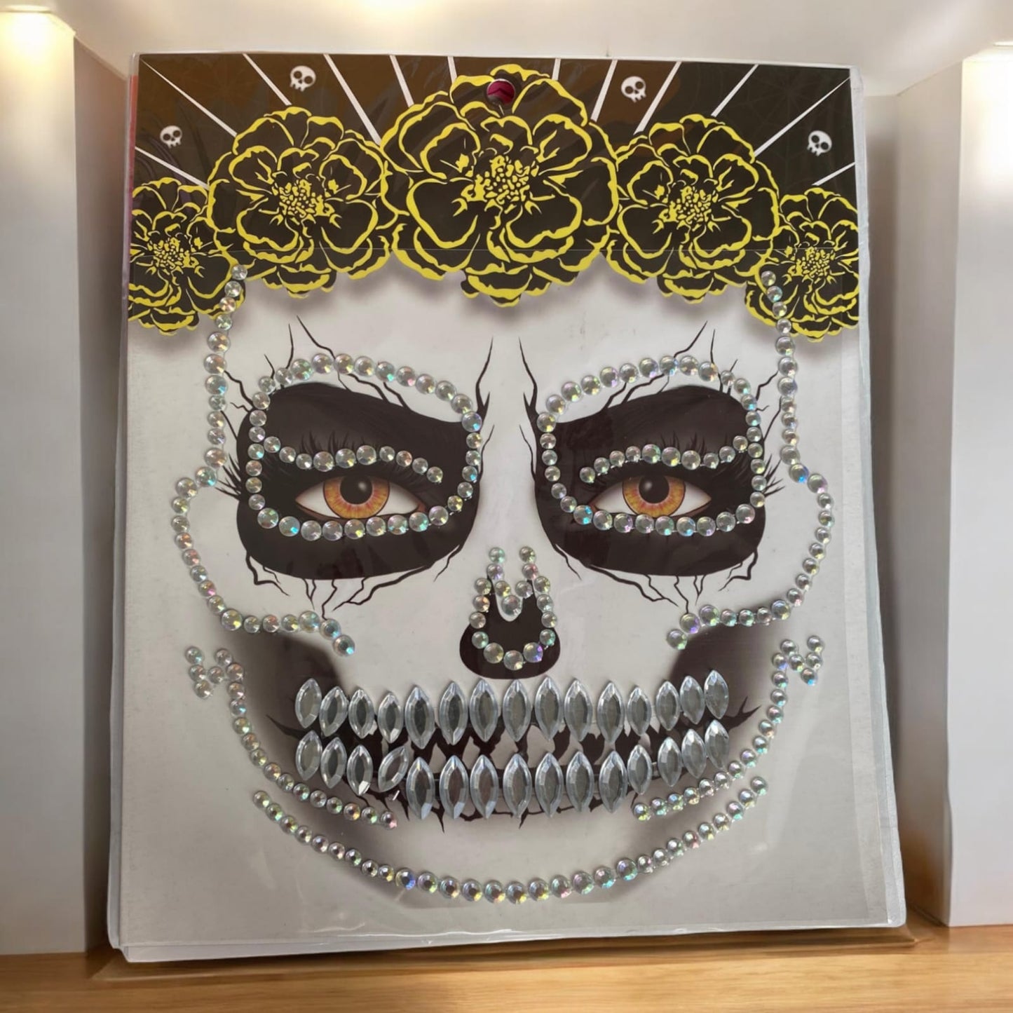 12 sticker Pedreria para rostro colores Halloween $9.9 c/u