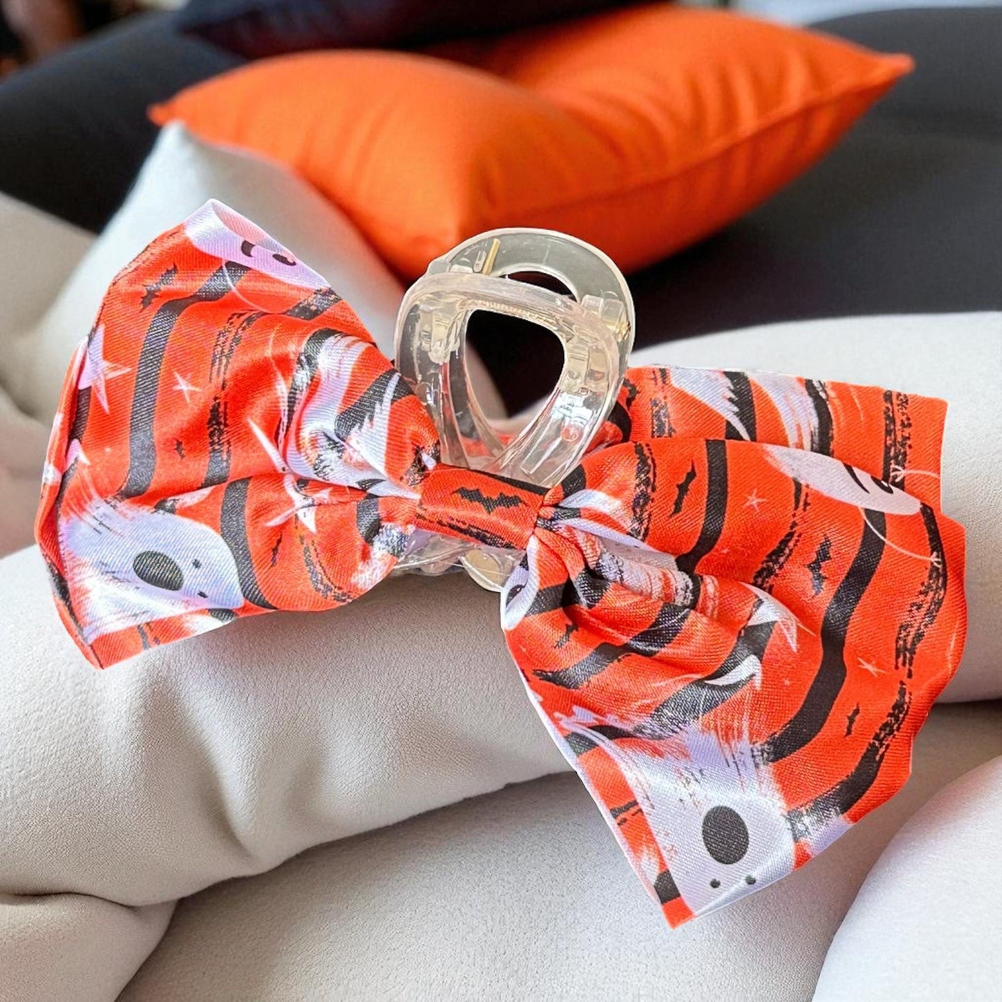 12 Pinzas Moños Halloween Estampados $8 c/u