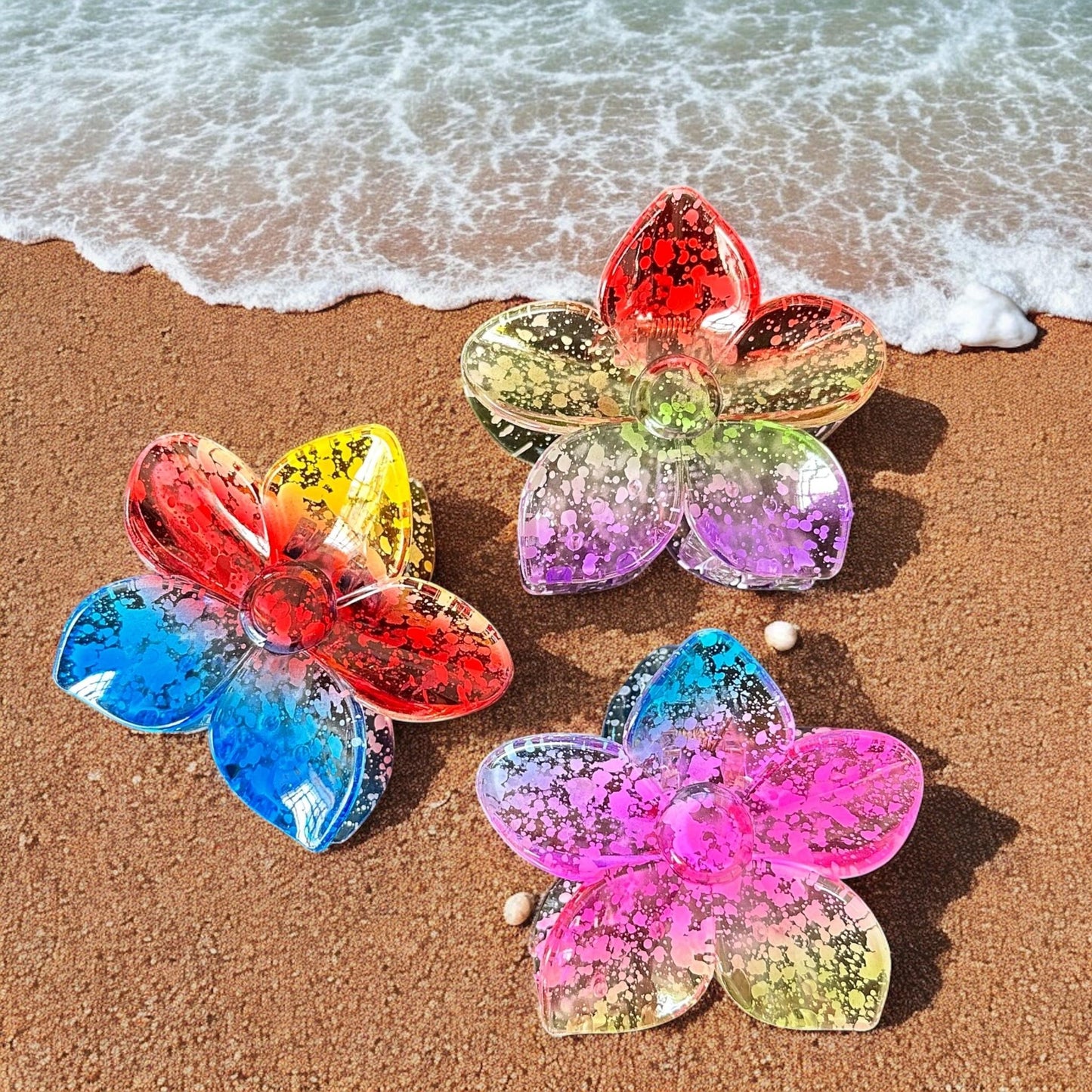 12 Pinza Flor para Cabello Colores $14 c/u