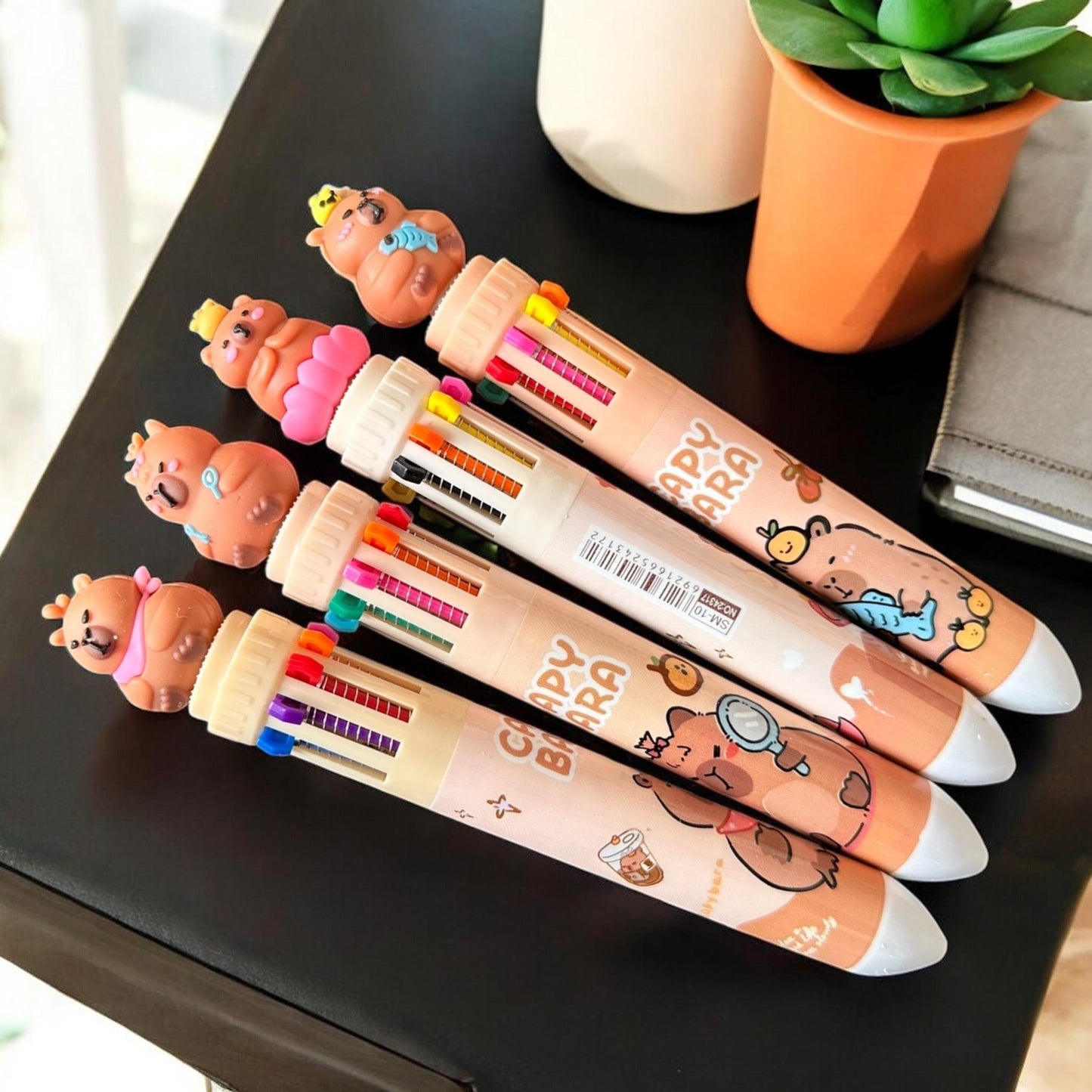 36 Lapiceros Capibaras Multitntas $12 c/u