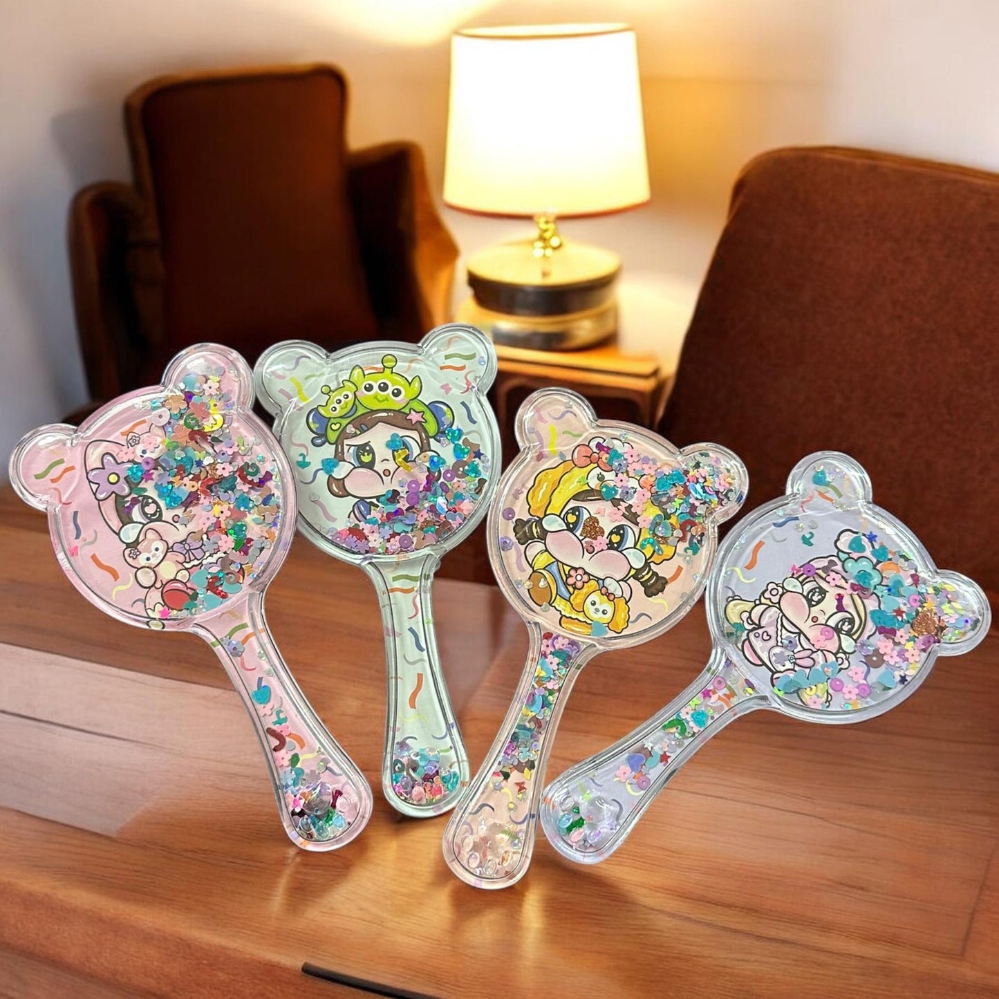 12 Cepillos para Cabello Ositos con Confetti $22 c/u