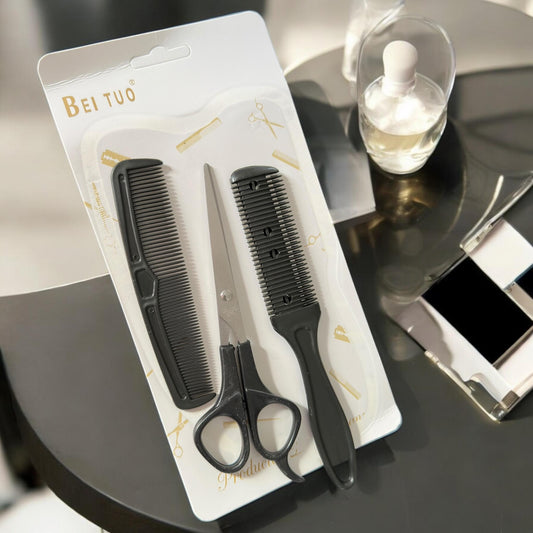 12 Sets para Cabello, Peines y Tijeras $17 c/u