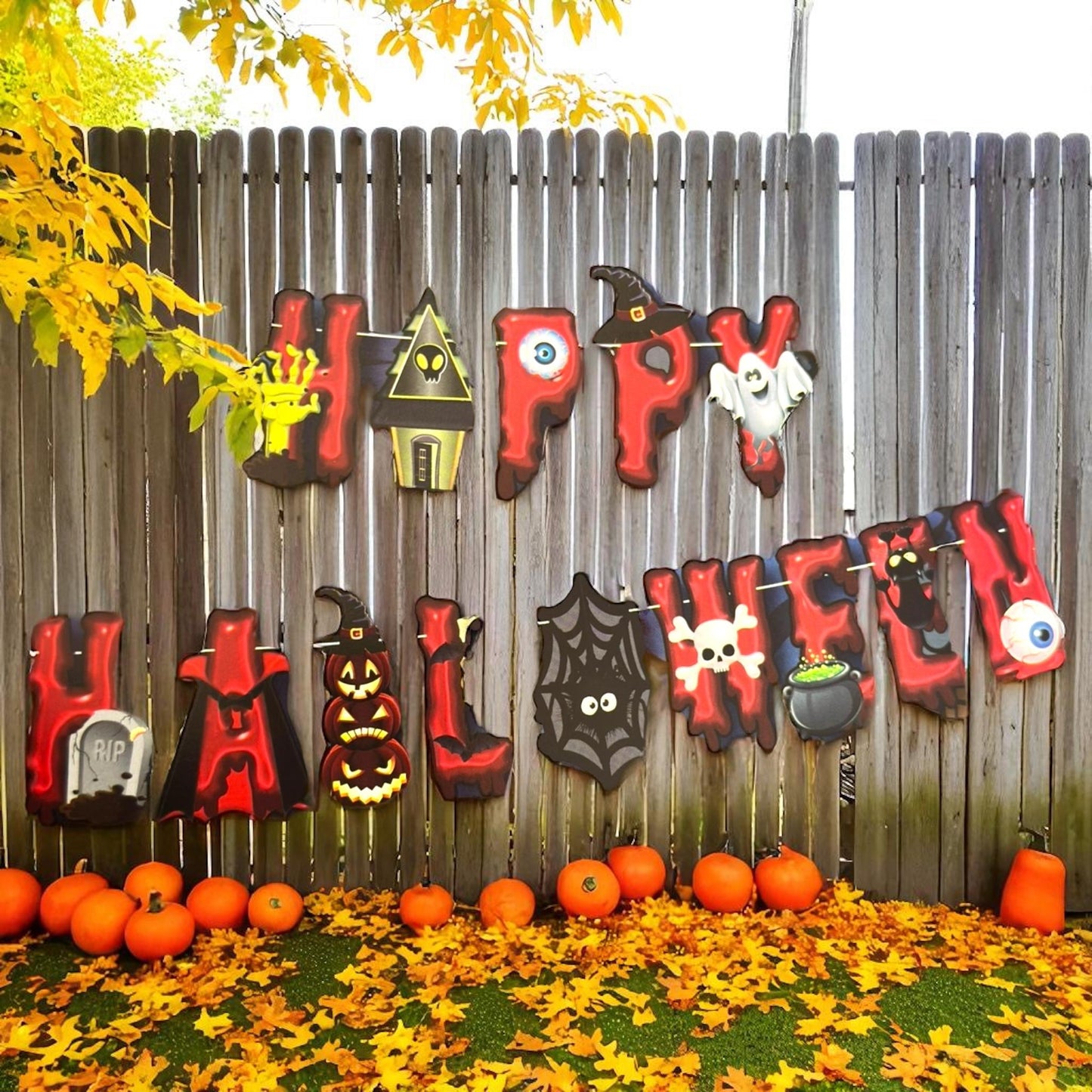 6 Guirnaldas "Happy Halloween" Letras $19 c/u