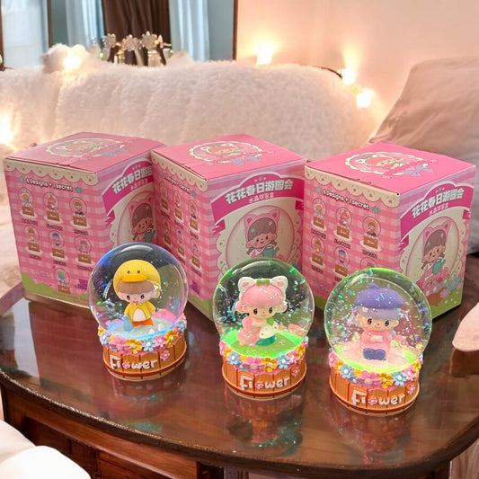 Bola de Cristal Flores con Luz