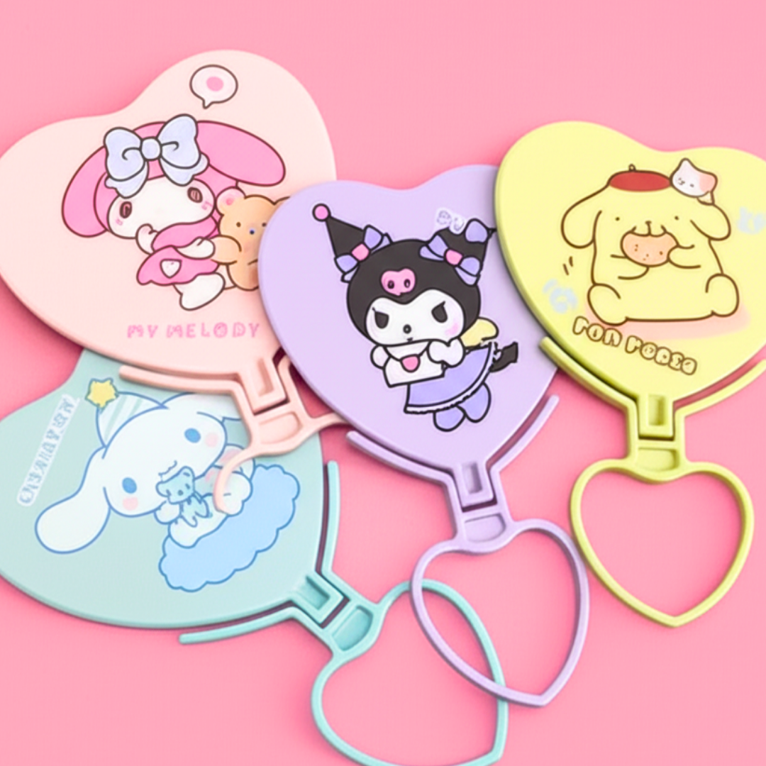 12 ESPEJOS SANRIO AMIGOS KITTY CON BASE G $25 C/U