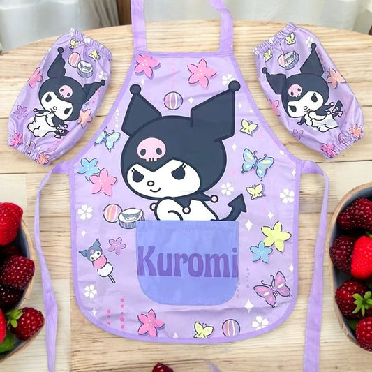 3 Delantal y Mangas Infantiles Kuromi $45 c/u