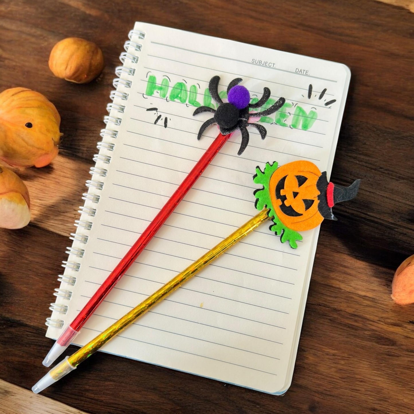 12 Lapiceros Halloween con Figura Diamantada $5.5 c/u