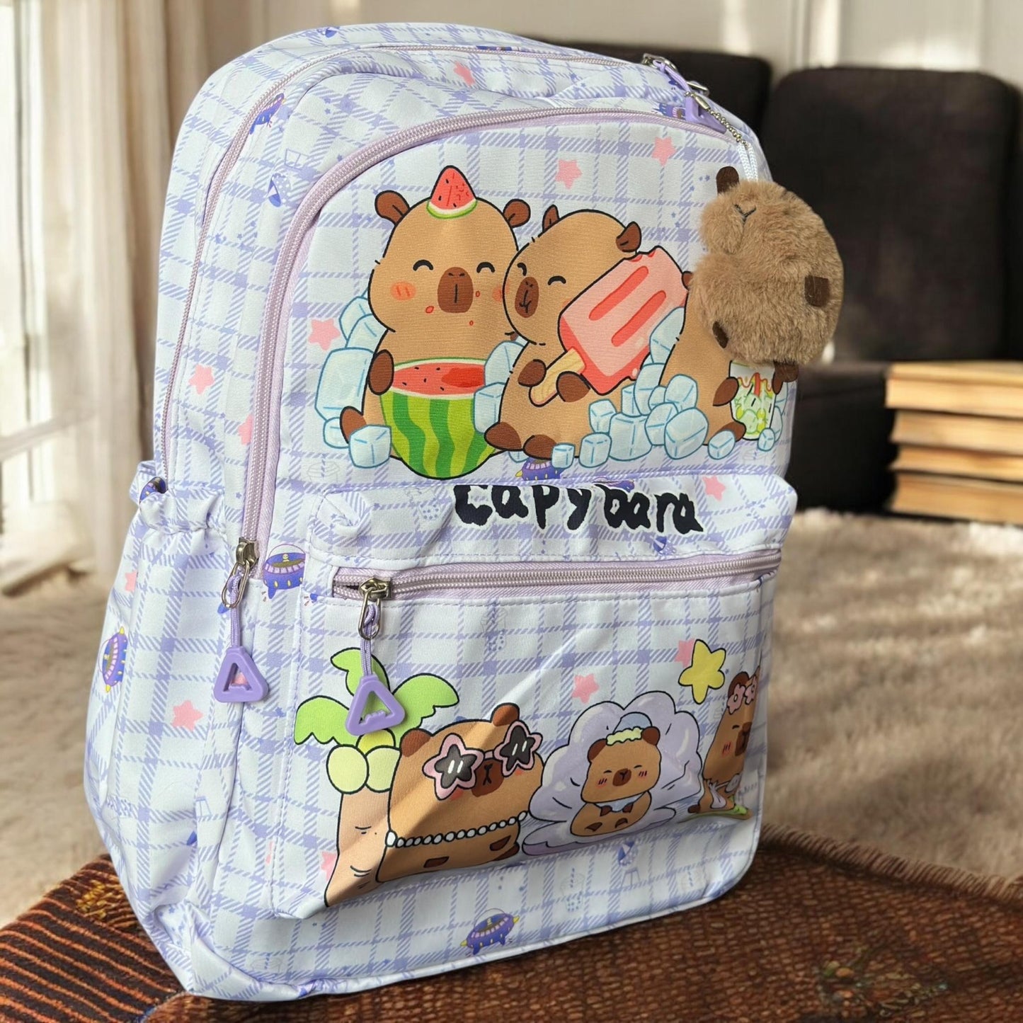 Mochila Capibara Escolar Colores