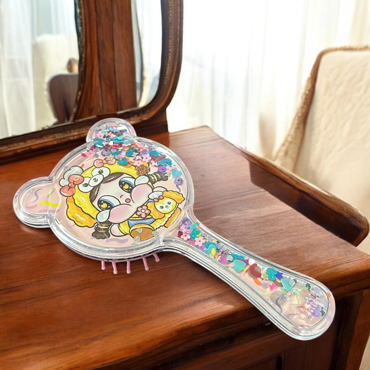 12 Cepillos para Cabello Ositos con Confetti $22 c/u