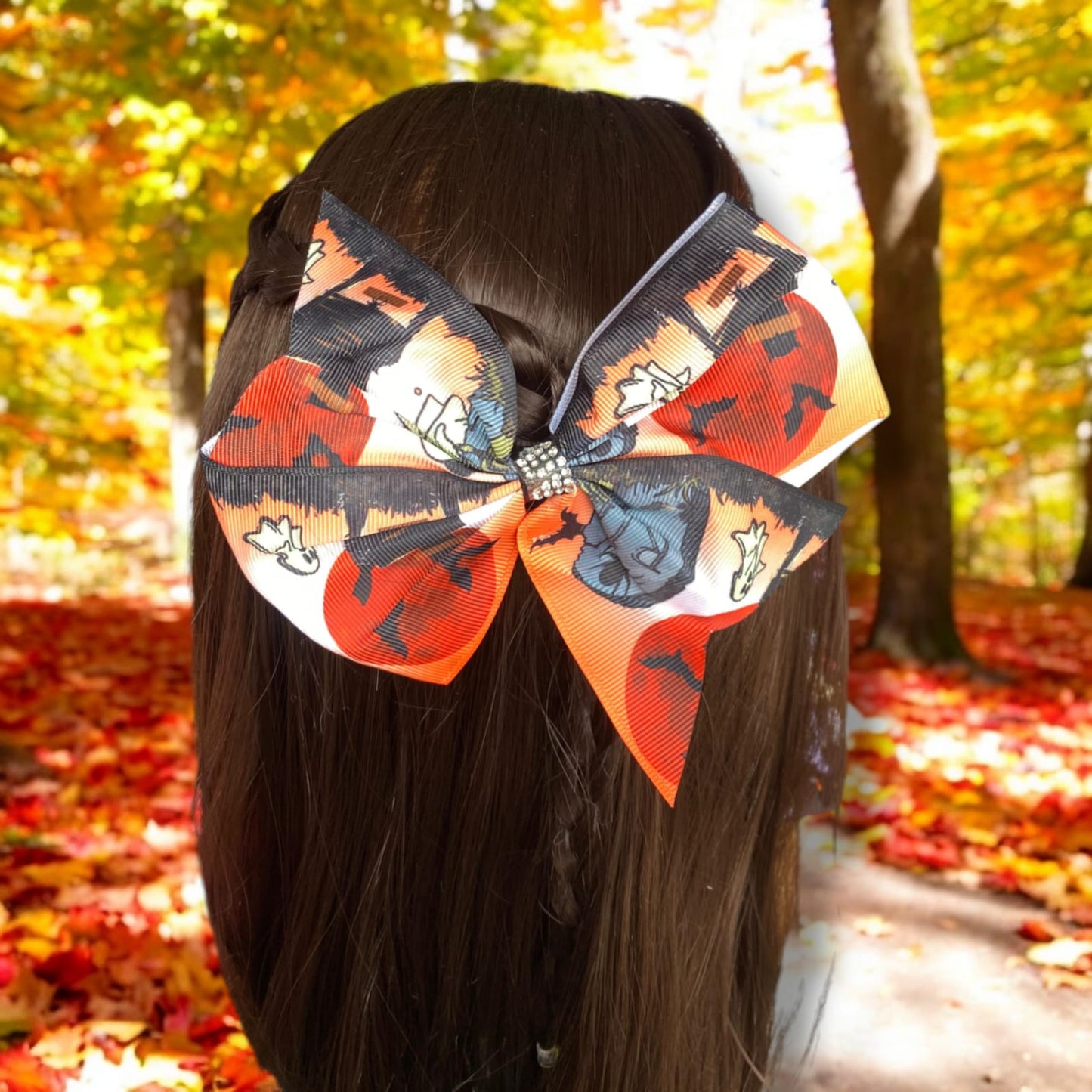 12 Moño estampado Halloween $7.2 c/u