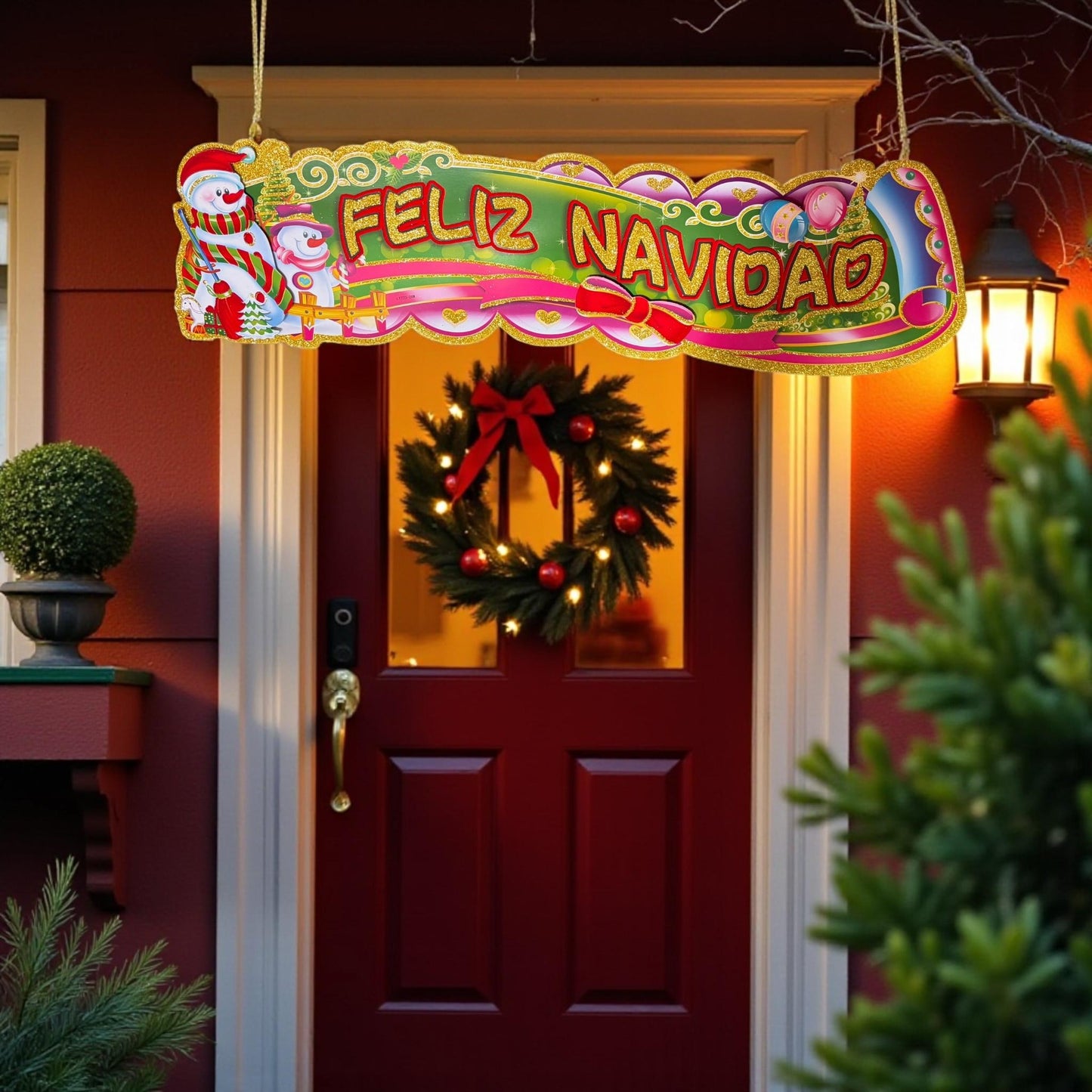 12 Letrero Feliz Navidad 52cm * 15cm $12.6 c/u