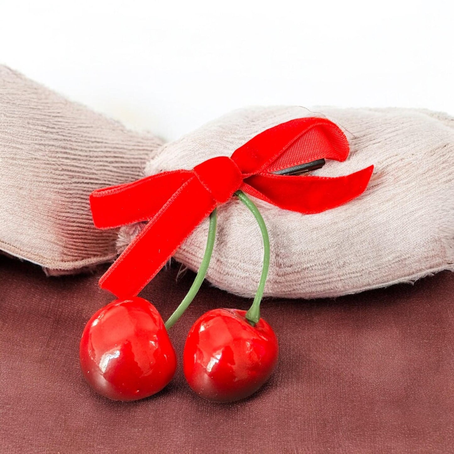 12 Pares de Moñitos Cereza $11.5 c/u