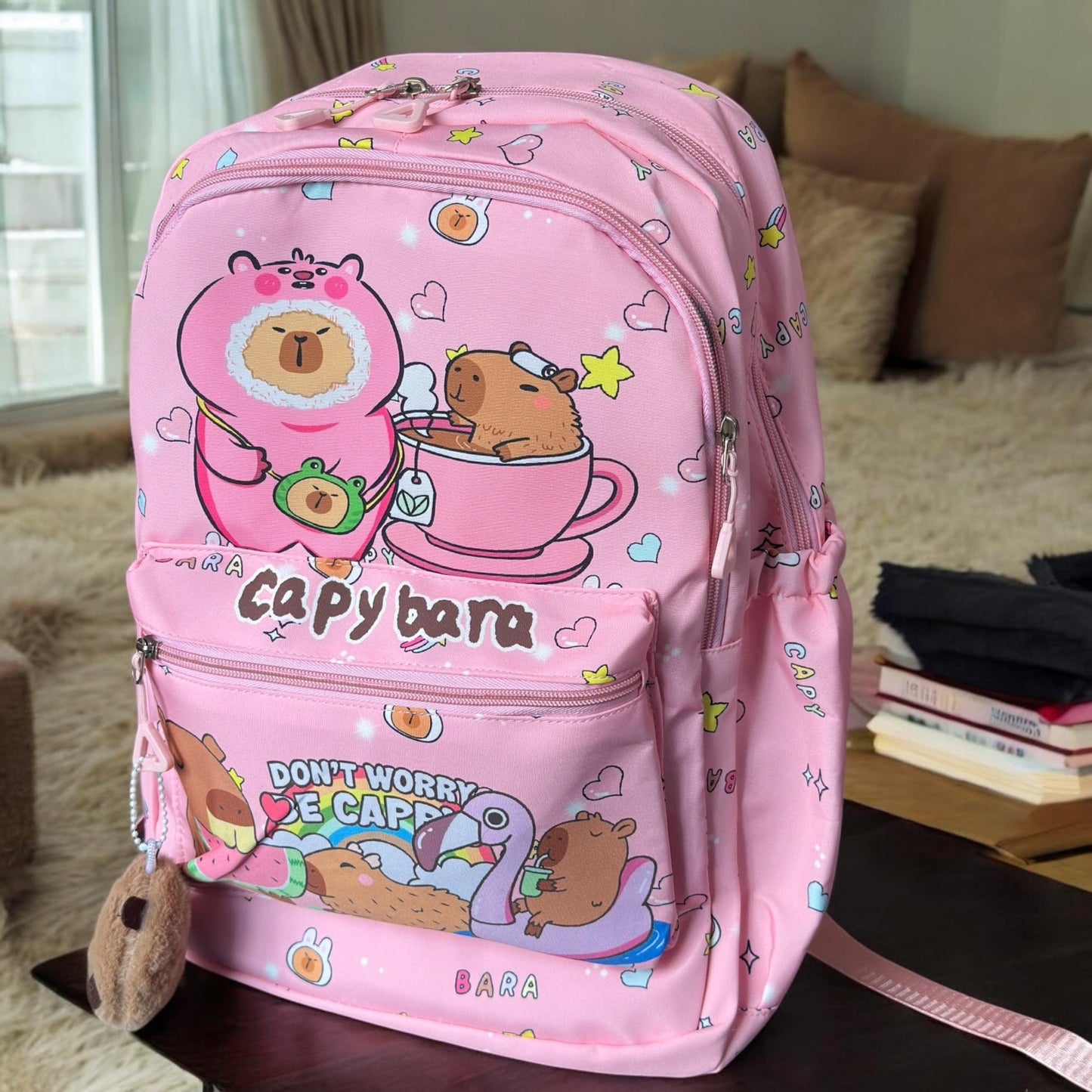 Mochila Capibara Escolar Colores