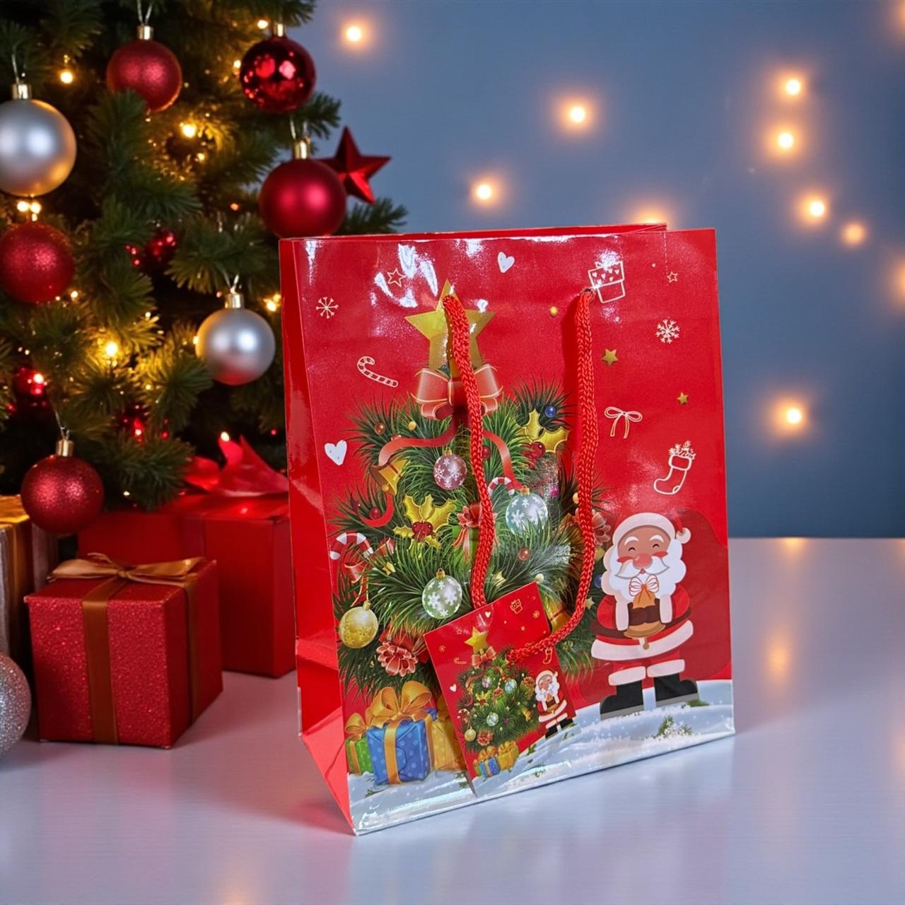 12 Bolsas Regalo Navidad 15X12X6 cm $3.45 c/u