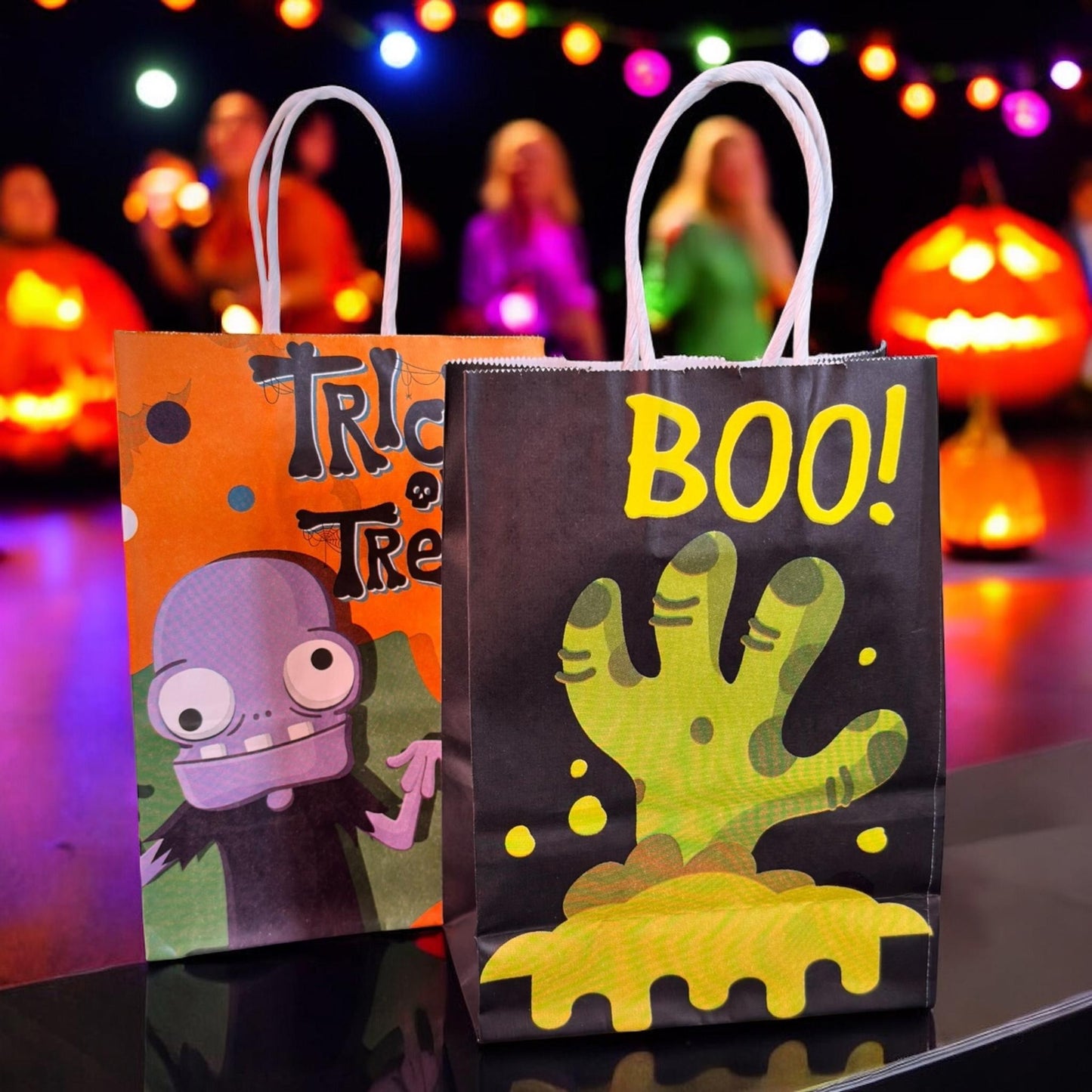 12 Dulceros de Papel Halloween Decoradas $5.3 c/u