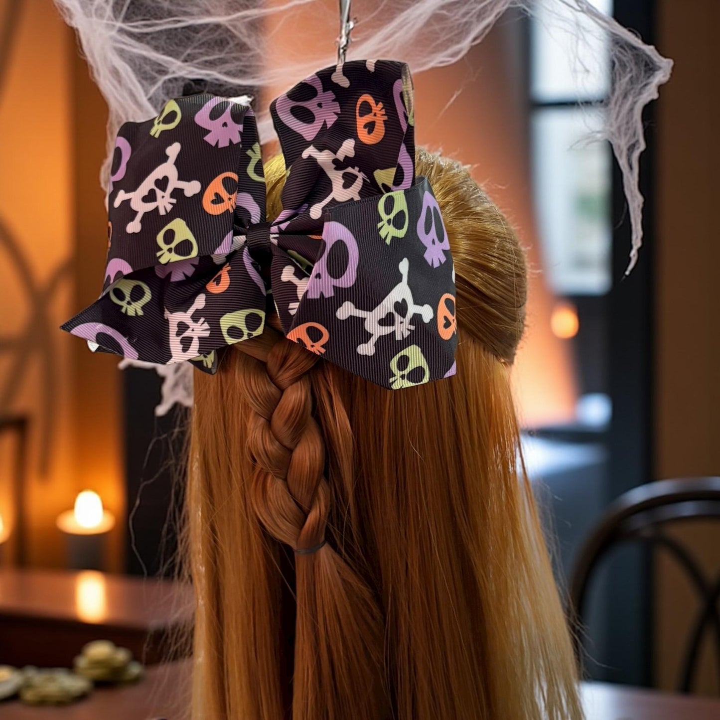 12 Moños Coquette Halloween Estampados G $14 c/u