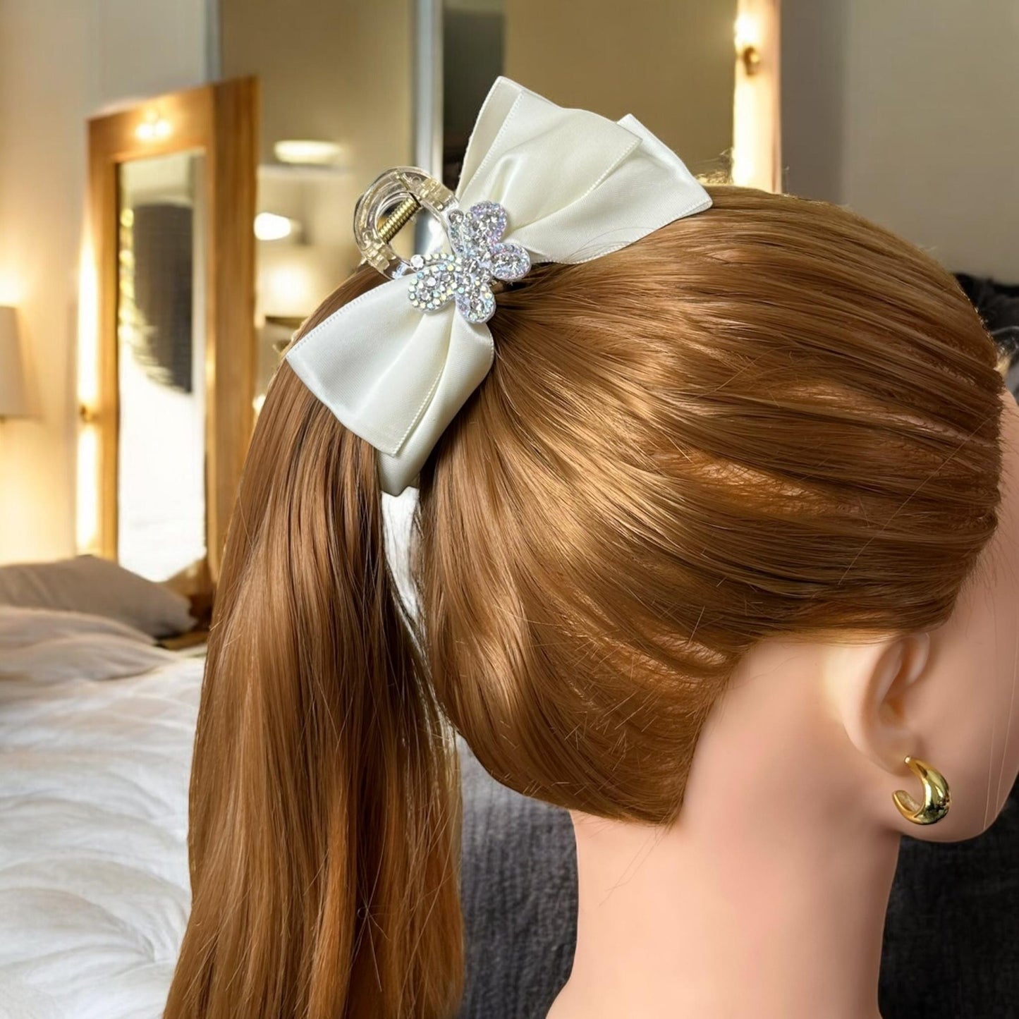 12 Pinzas Moños Mariposas Brillosas $18 c/u