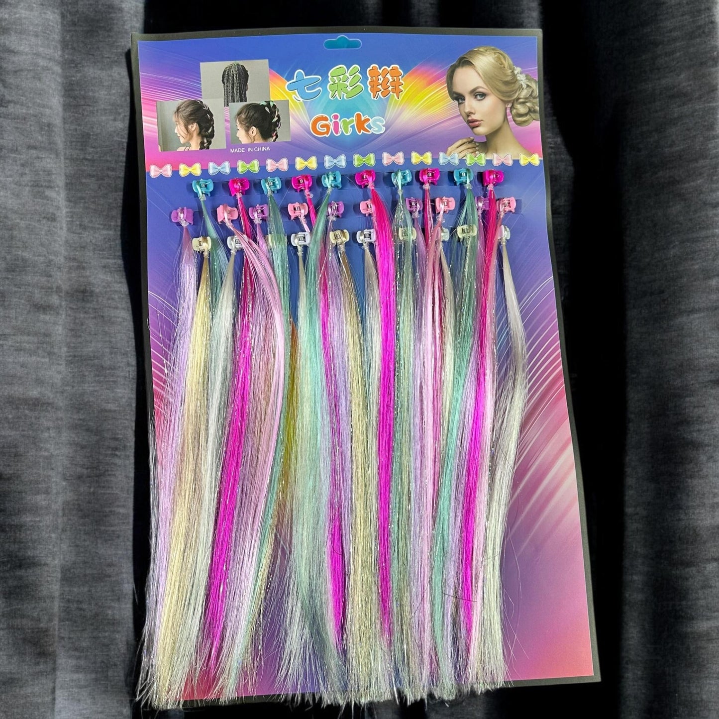30 Pincitas con Extenciones Colores $3.3 c/u