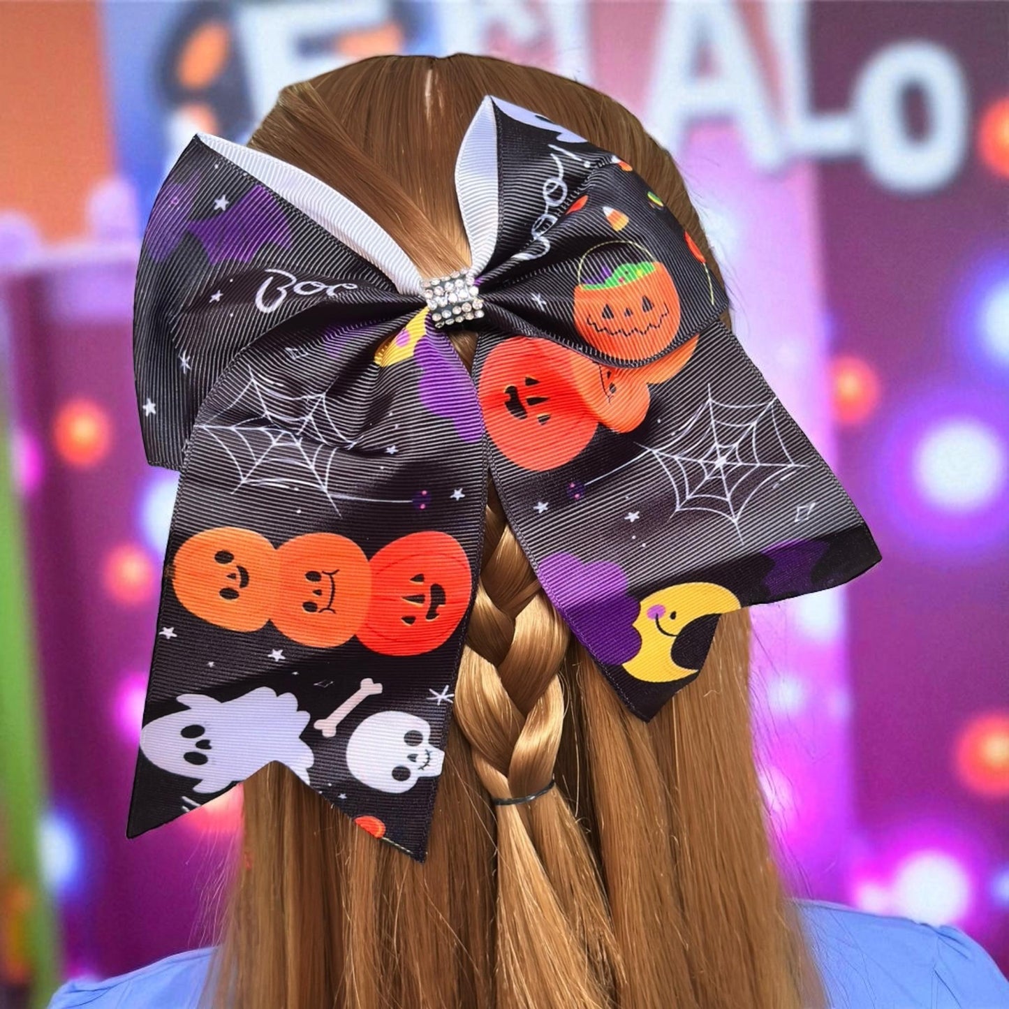 12 Moños Halloween Grandes Estampados $10 c/u