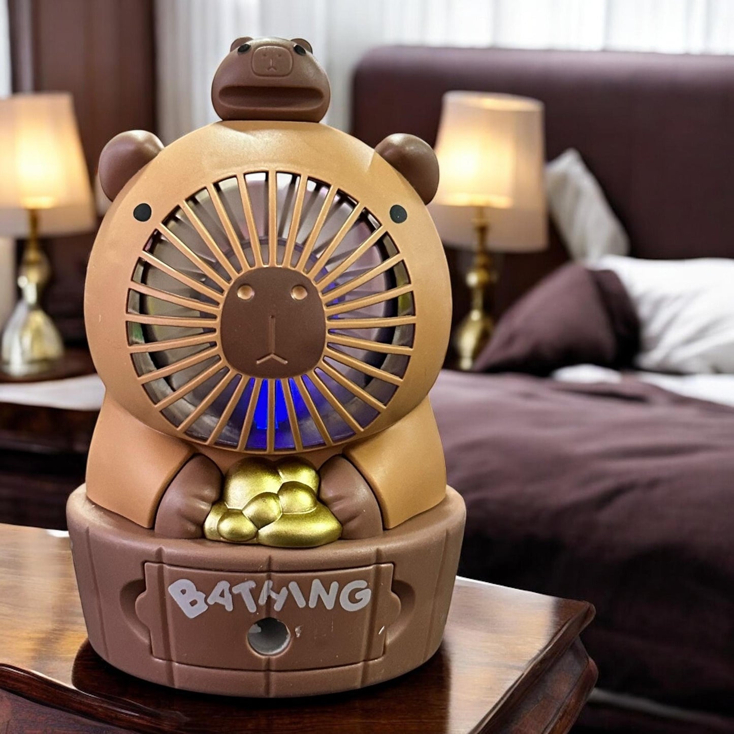 Ventilador Capibara Con Luz y Sacpuntas Incluido