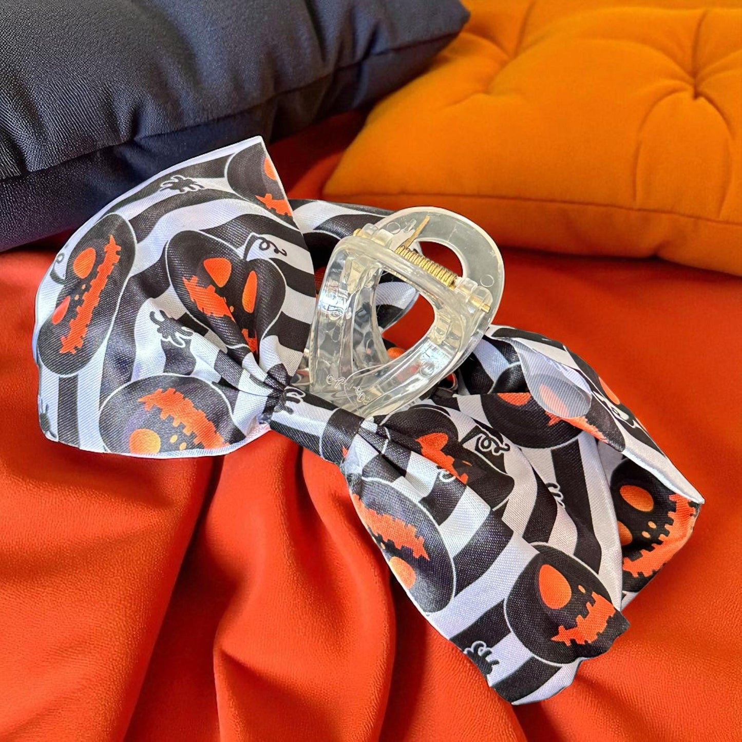 12 Pinzas Moños Halloween Estampados $8 c/u