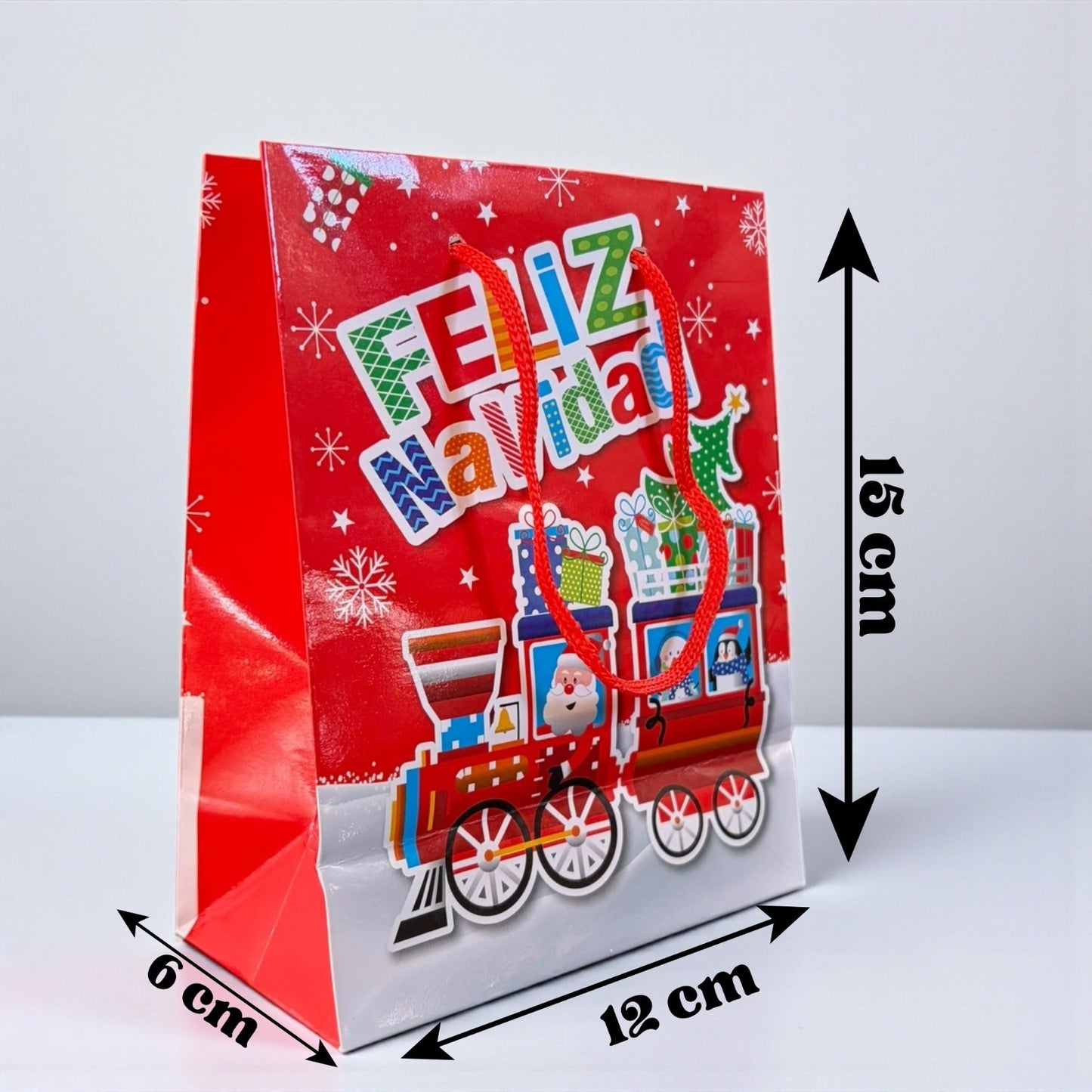 12 Bolsas para Regalo Santa Claus $3.2 c/u