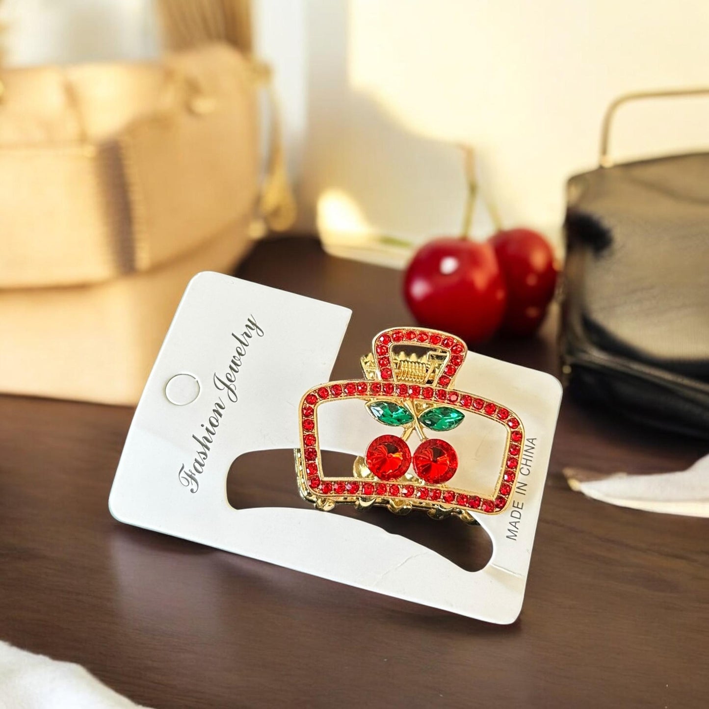 12 Pincitas Cherry Doradas Pedreria $19.5 c/u