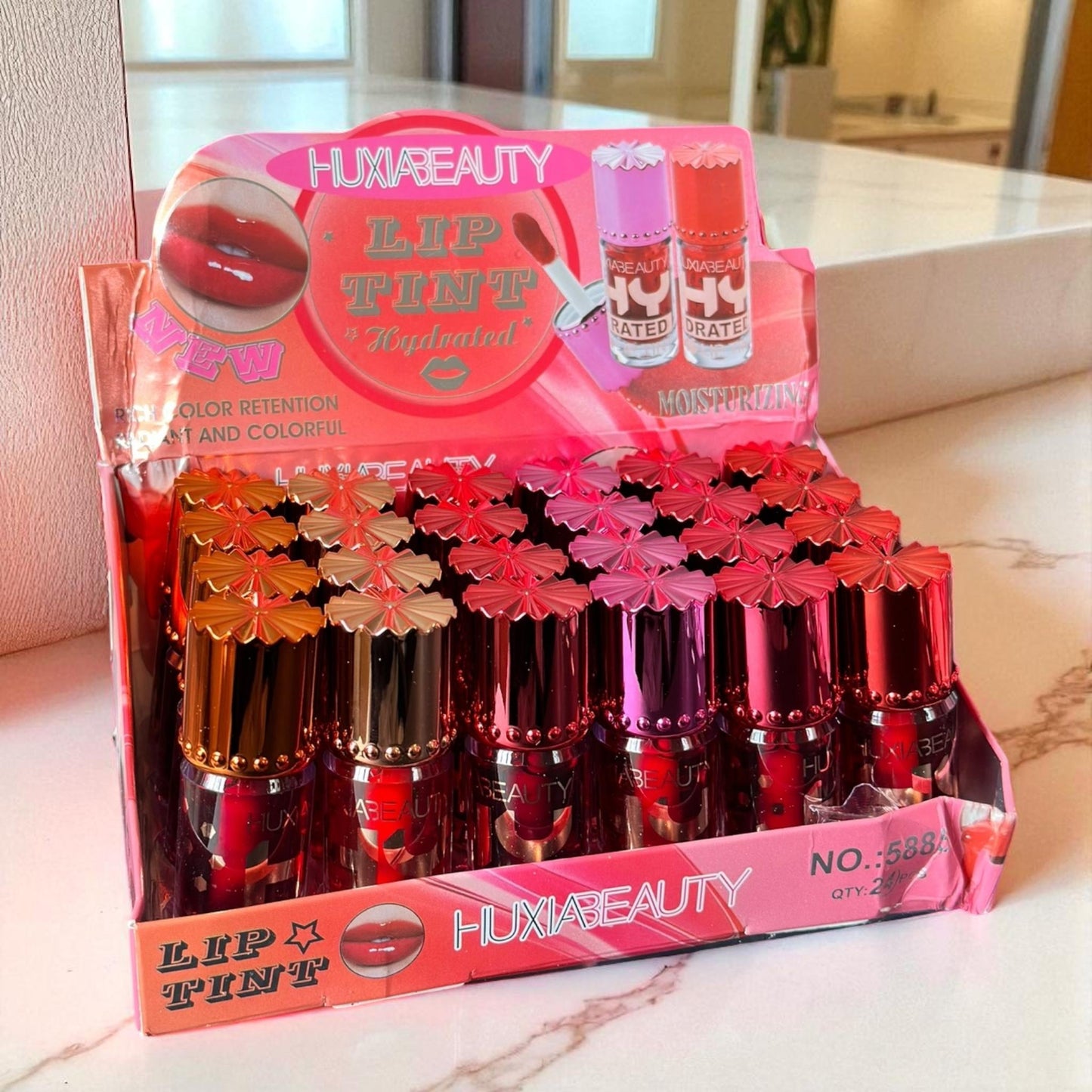 24 Tintas para Labios HuxiaBeauty $14.8 c/u