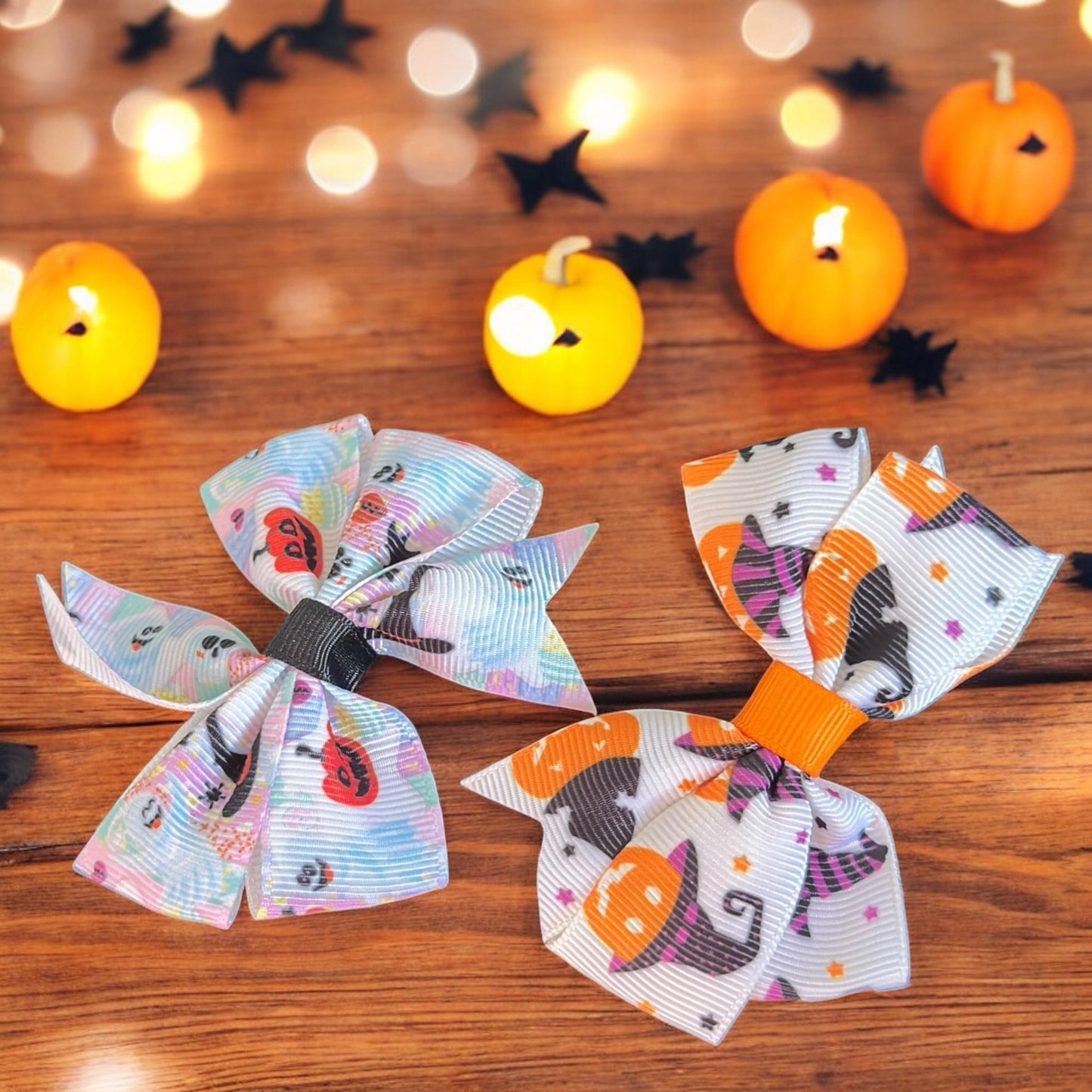 12 Moñitos Halloween Estampados  $6 c/u