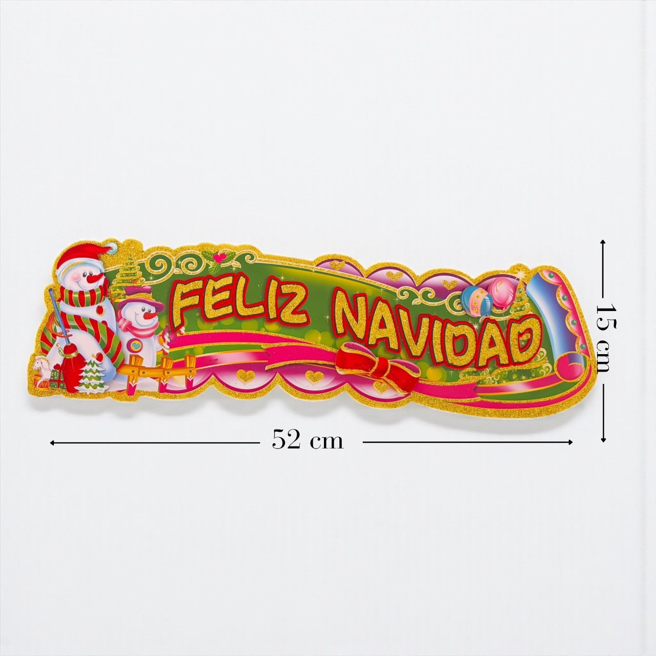 12 Letrero Feliz Navidad 52cm * 15cm $12.6 c/u
