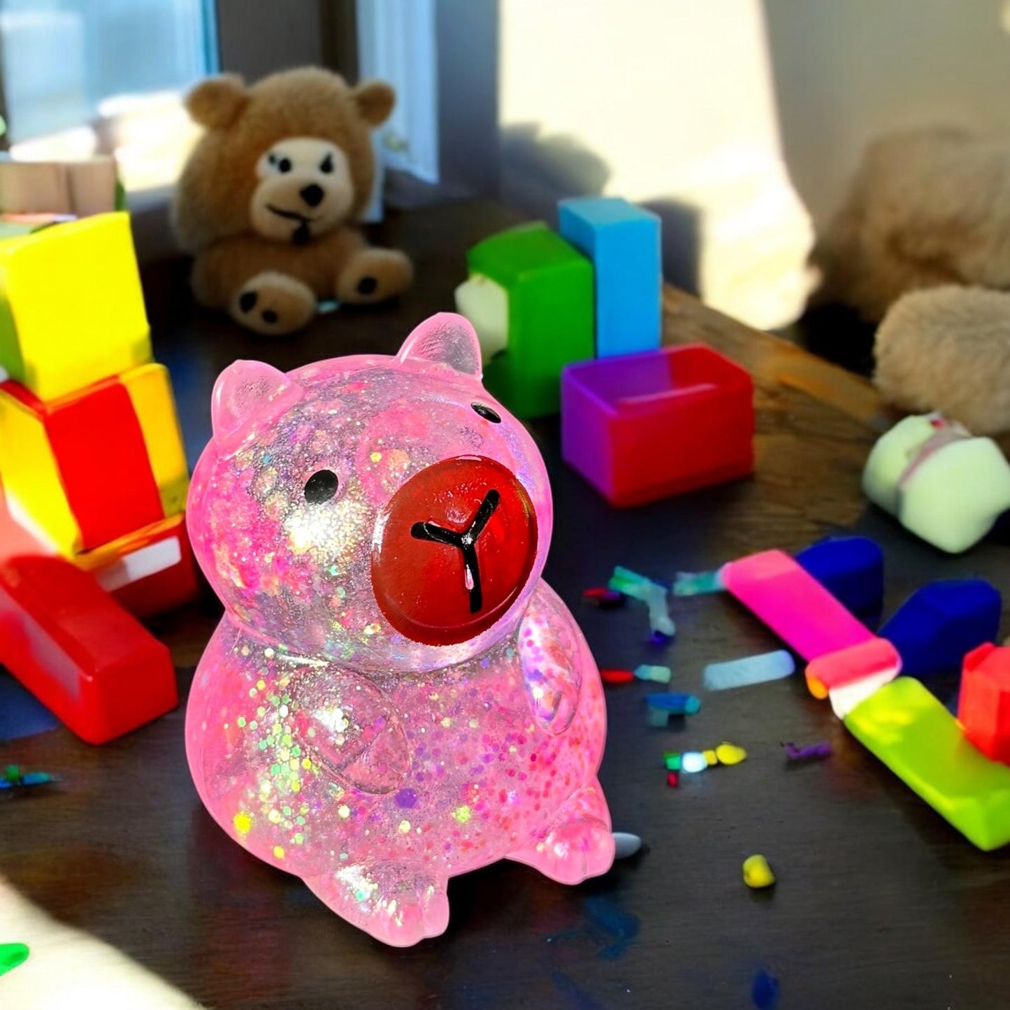 12 Squishies Capibaras Brillos $22.5 c/u