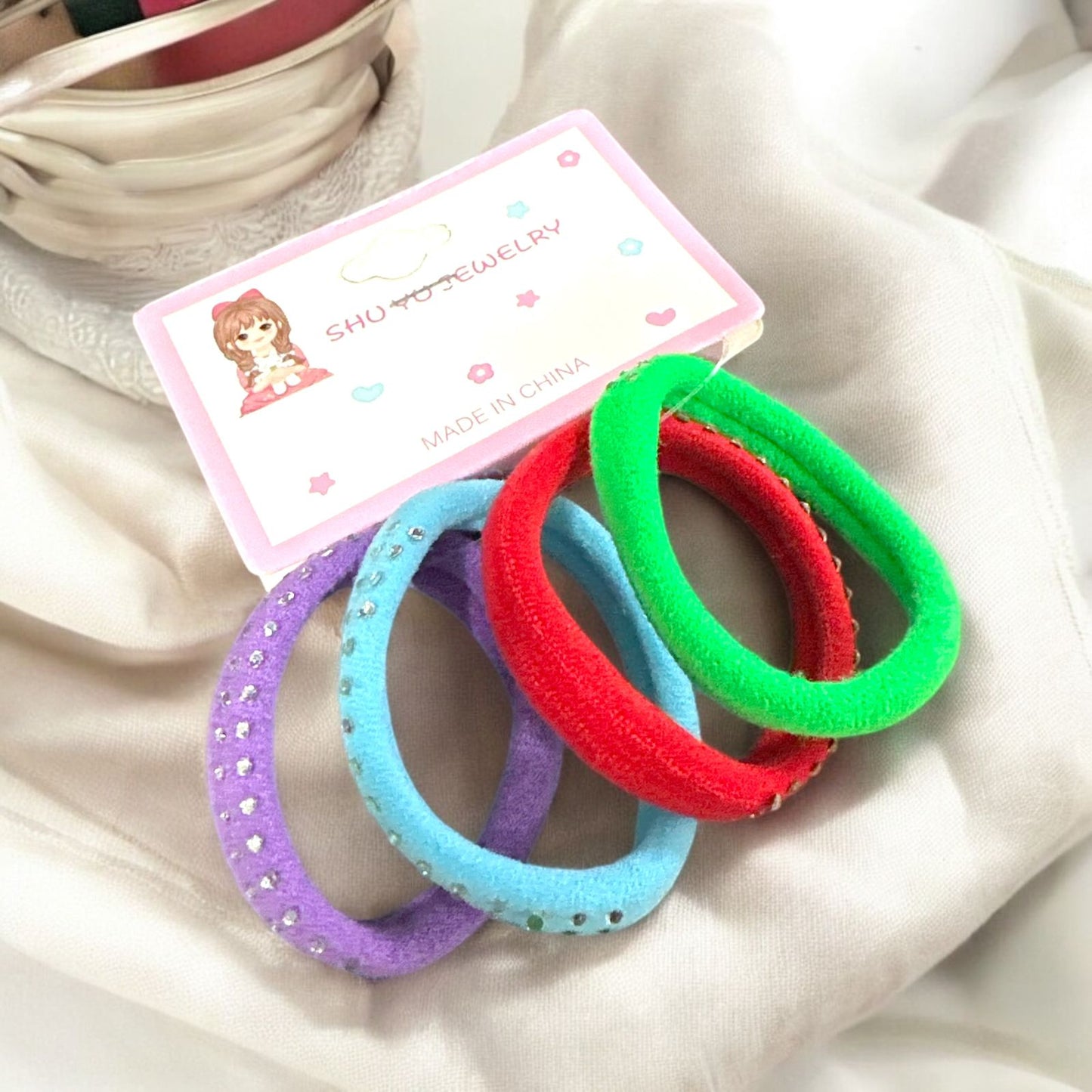 12 Sets Donas Licra con Brillos Colores $6 c/u