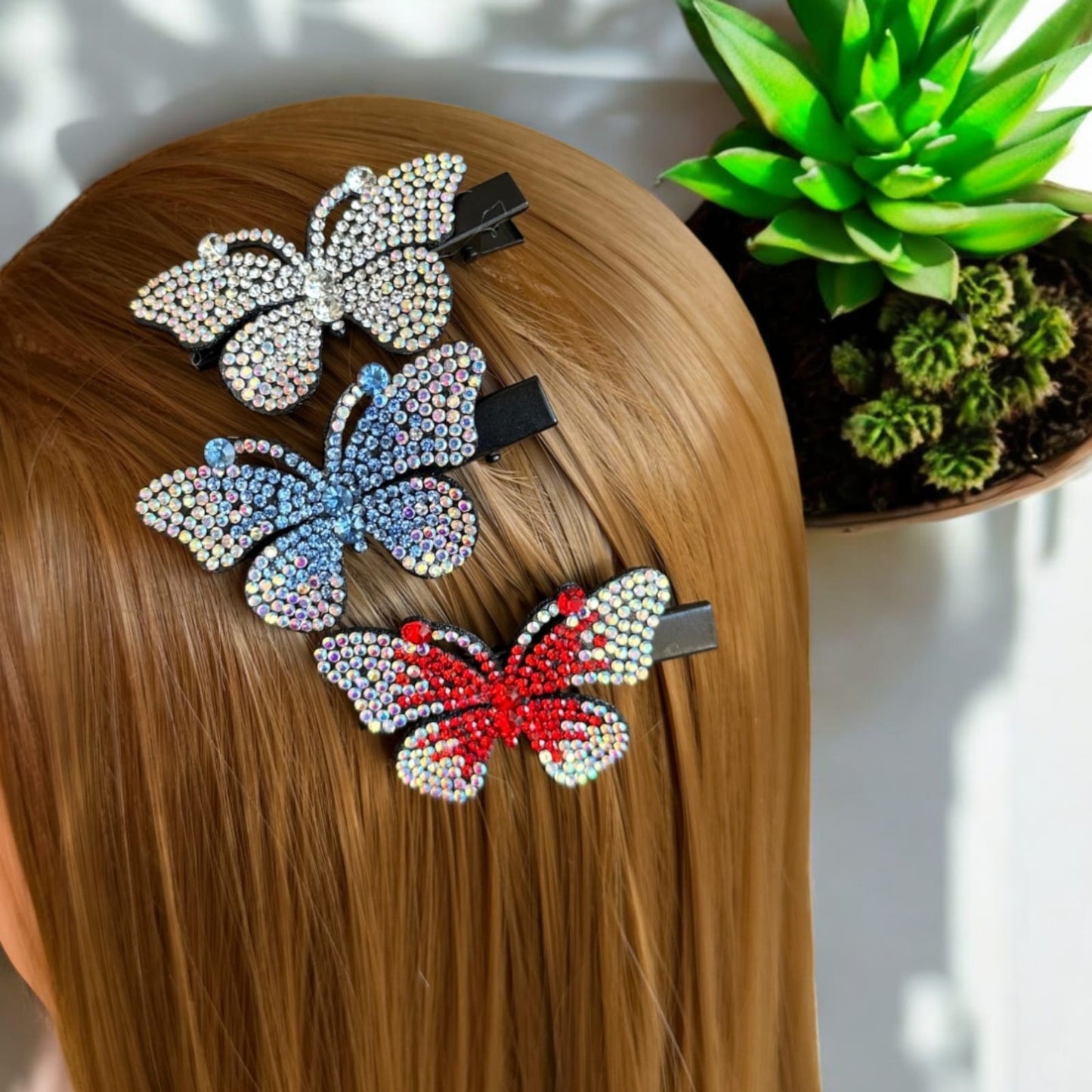 Set 12 Pasadores Mariposa Brillosa $6.58 c/u