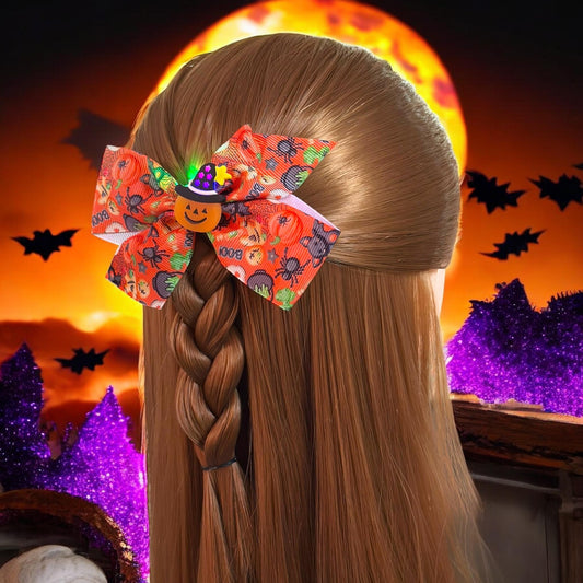 12 Moños Halloween Con Luces con Figurita $11.5 c/u