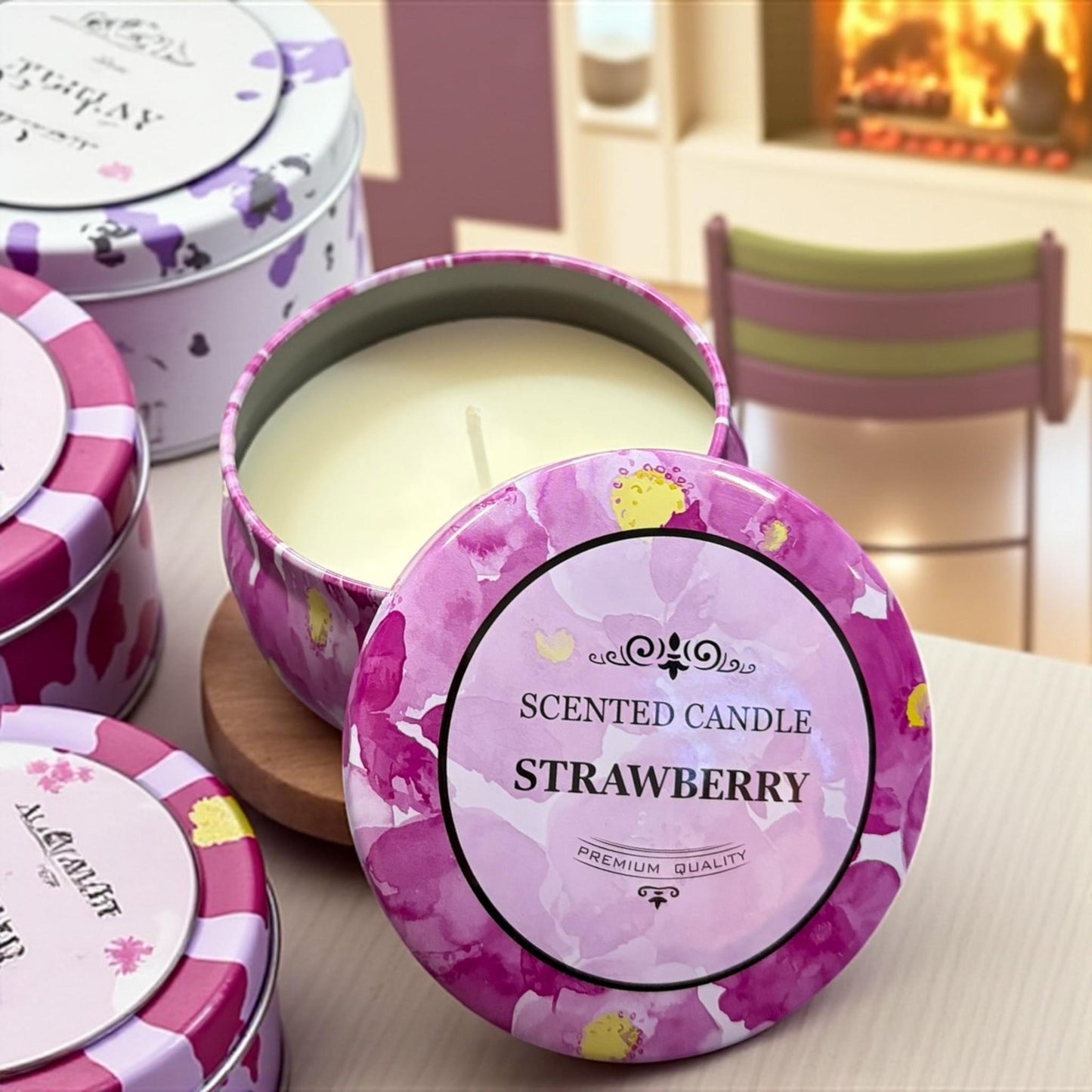 Velas Aromaticas en Caja Metalica