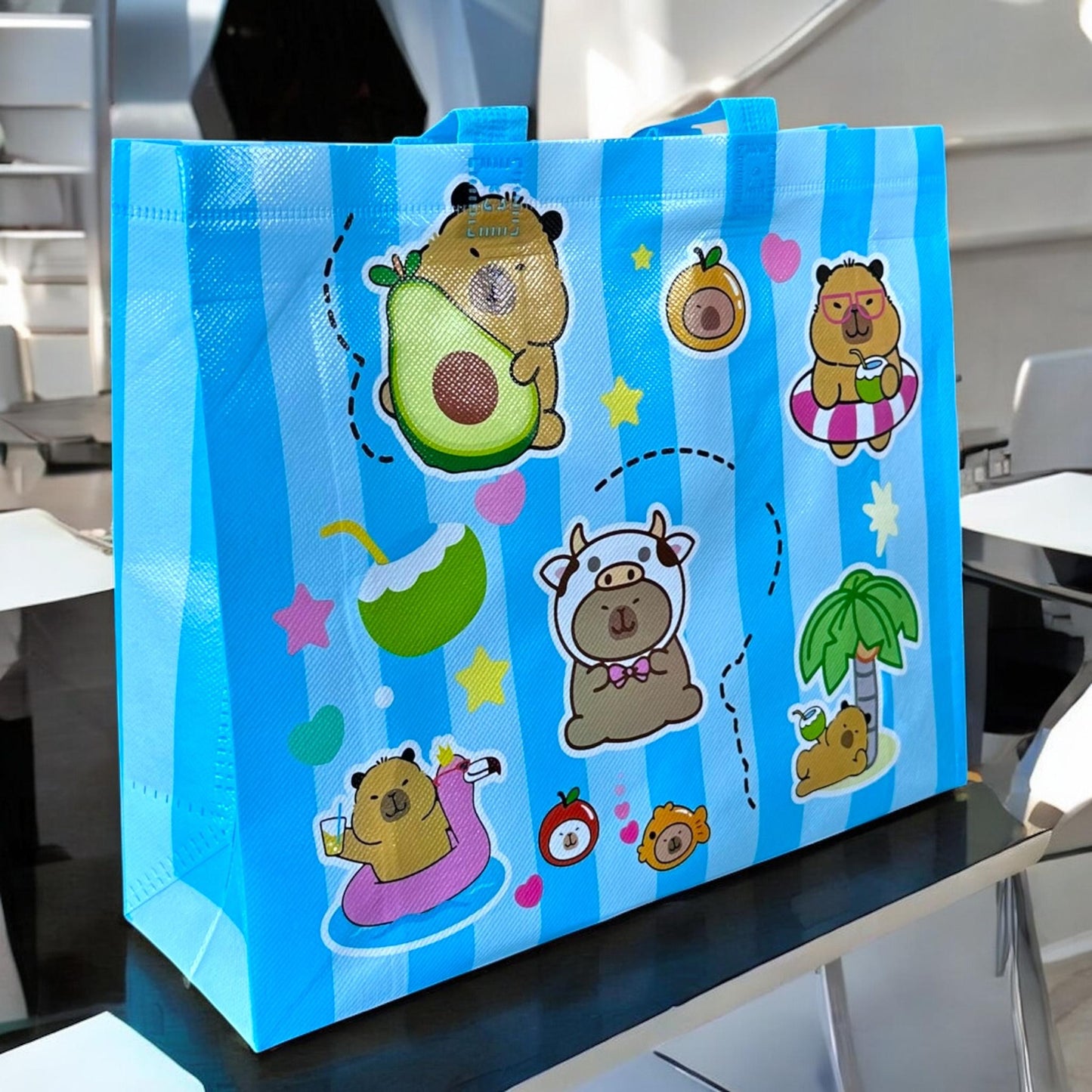 12 Bolsas Capibaras Medianas Rayadas $7.9 c/u