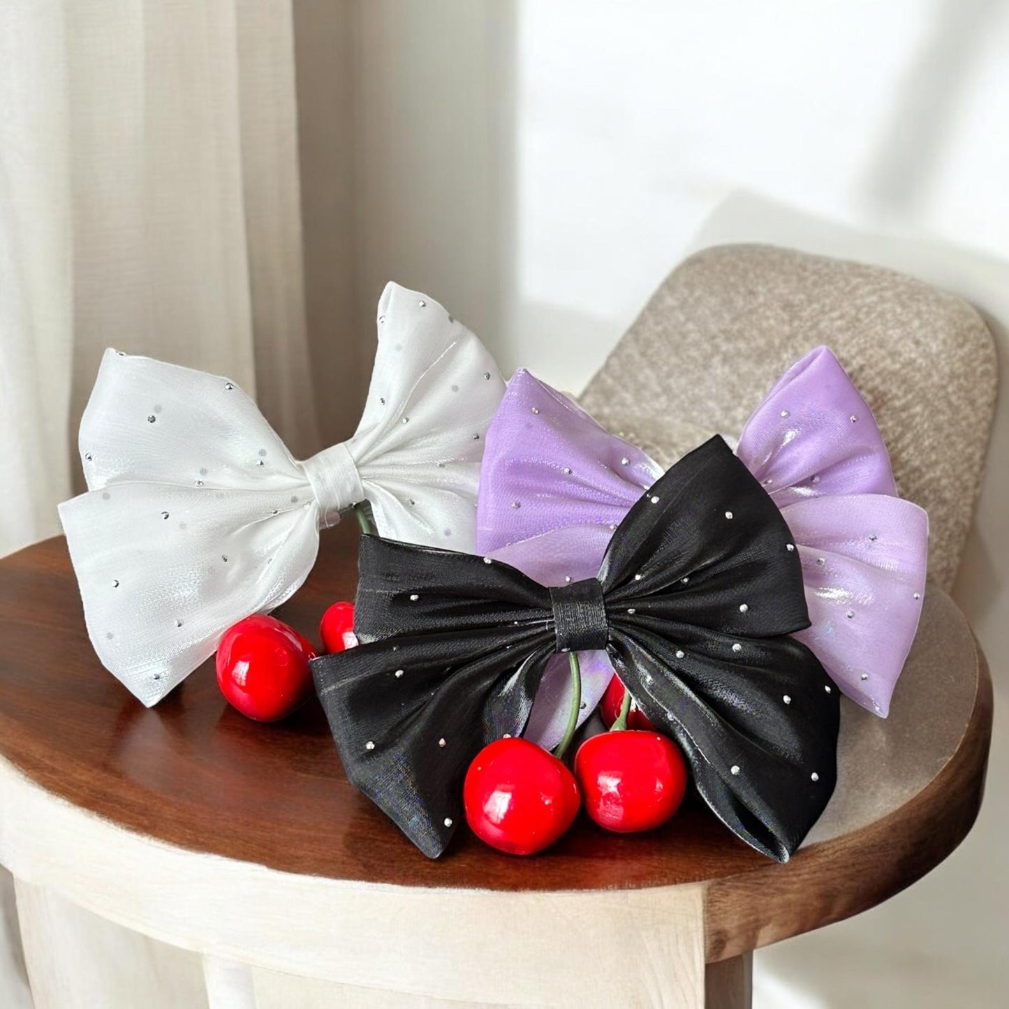 12 Moños Brillos/Pedreria Creza Colores $14 c/u