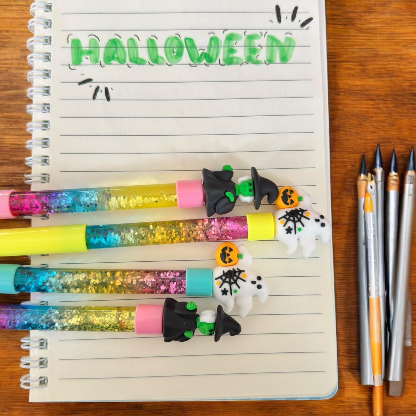 12 Lapiceros de Gel Halloween Figuritas $6 c/u