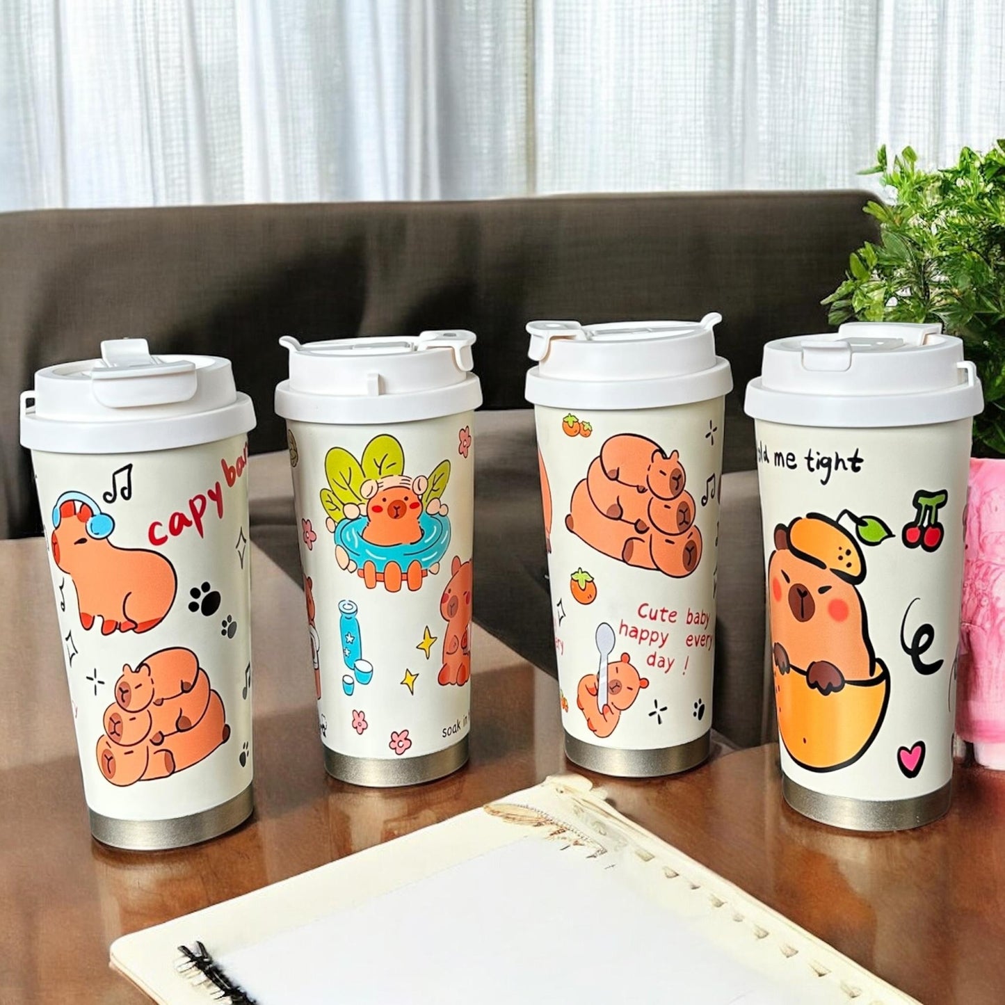 Termo Capibara Hermoso con Doble entrada y  Agarradera