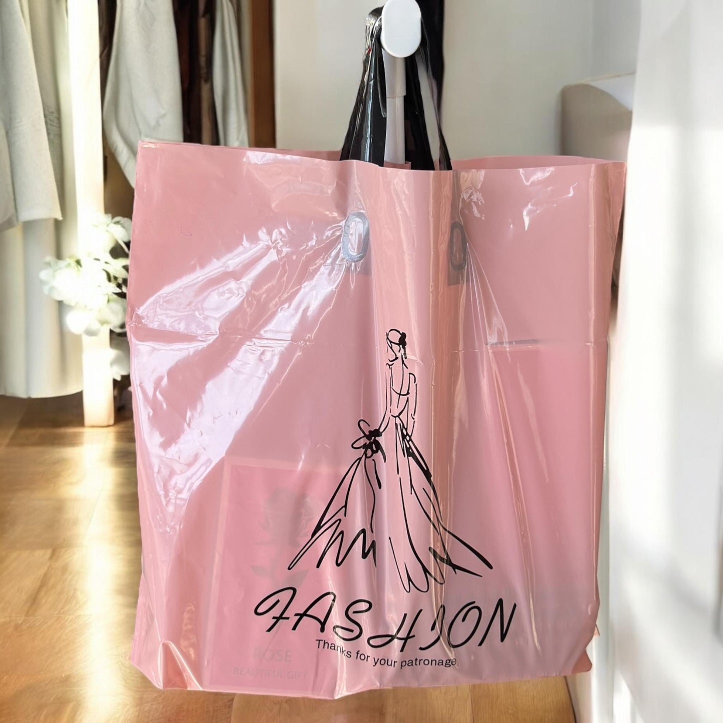 50 Bolsas Tipo Boutique Con Asa G $4.8 c/u