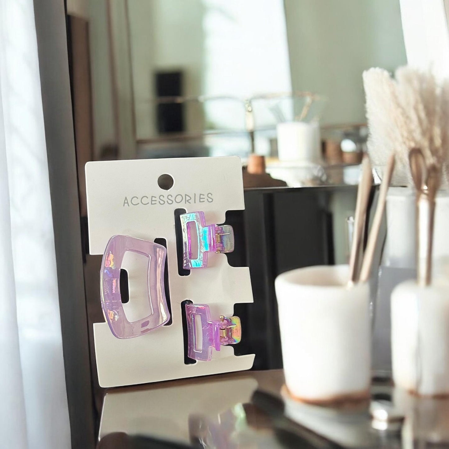 12 Sets Mini Pinzas para Cabello Brillantes $11 c/u