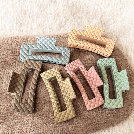 12 Pinzas Matte Rectagular Colores $11 c/u